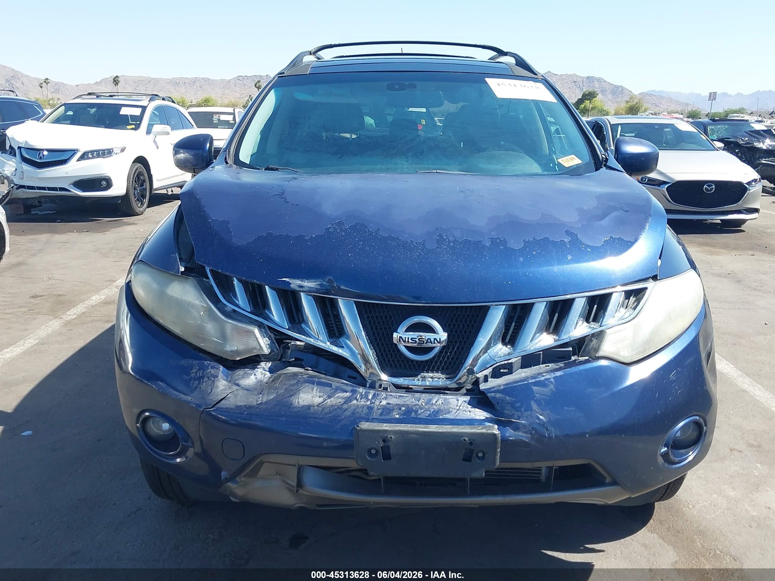 2009 Nissan Murano Sl Blue vin: JN8AZ18W89W214905