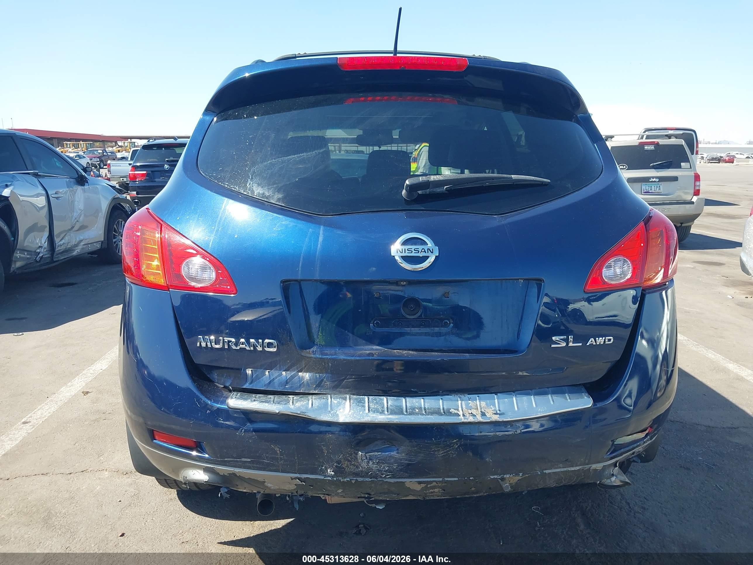 2009 Nissan Murano Sl Blue vin: JN8AZ18W89W214905