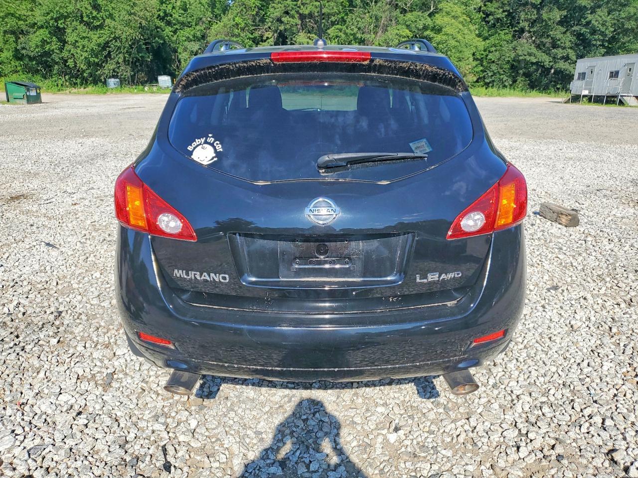 2009 Nissan Murano S Black vin: JN8AZ18W99W156643
