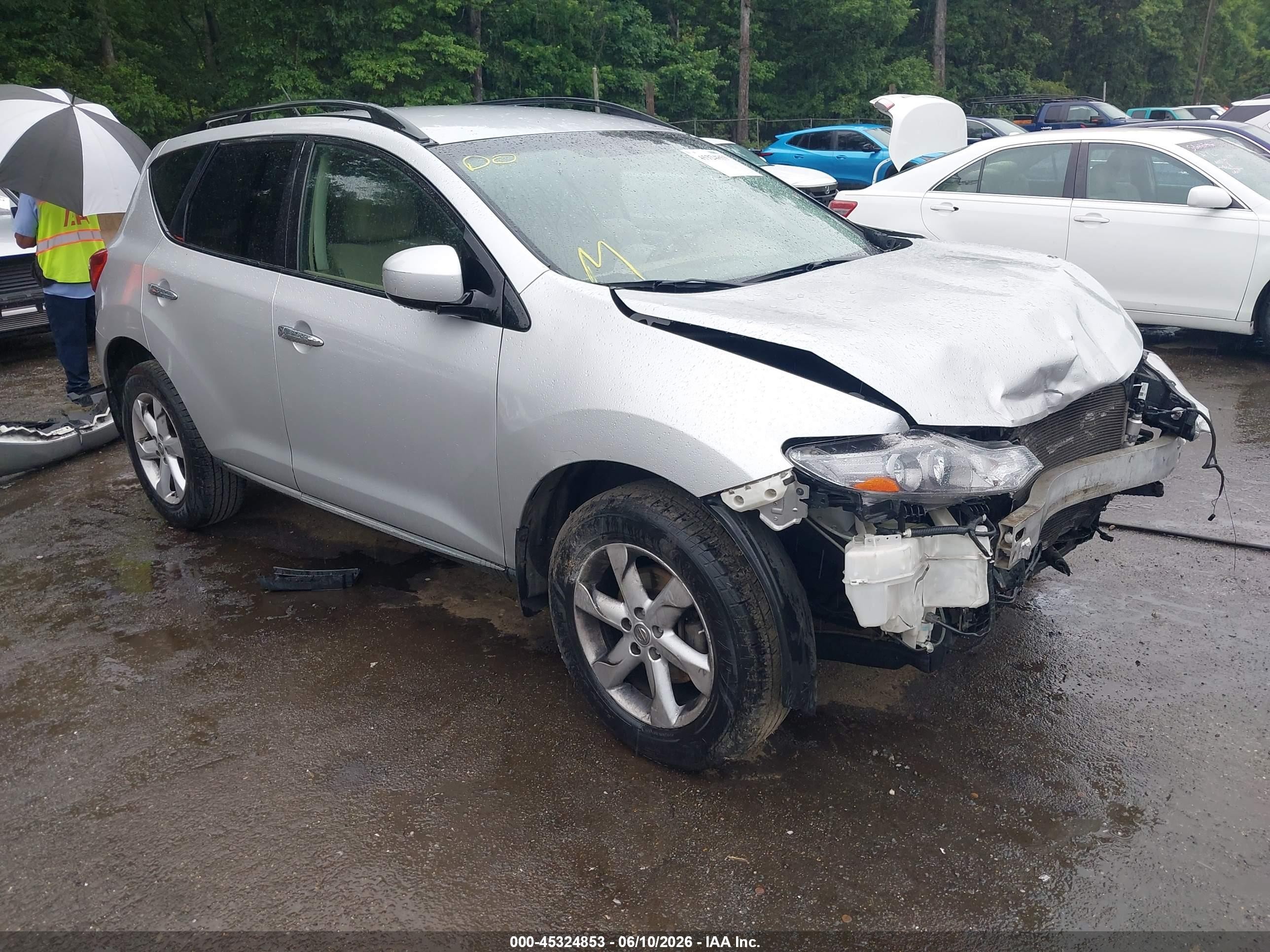 2009 Nissan Murano S Silver vin: JN8AZ18W99W200575