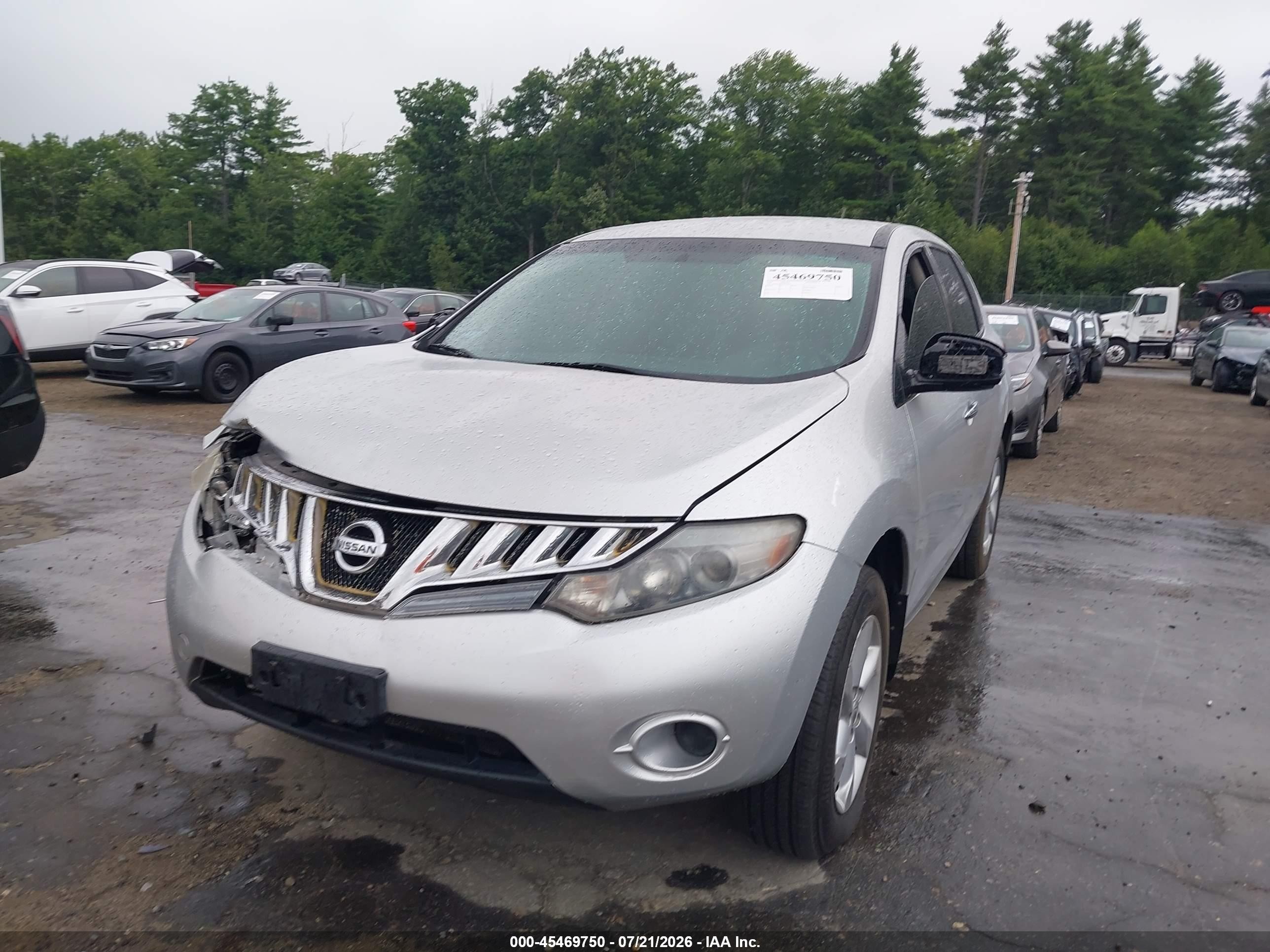 2009 Nissan Murano S Silver vin: JN8AZ18W99W204870