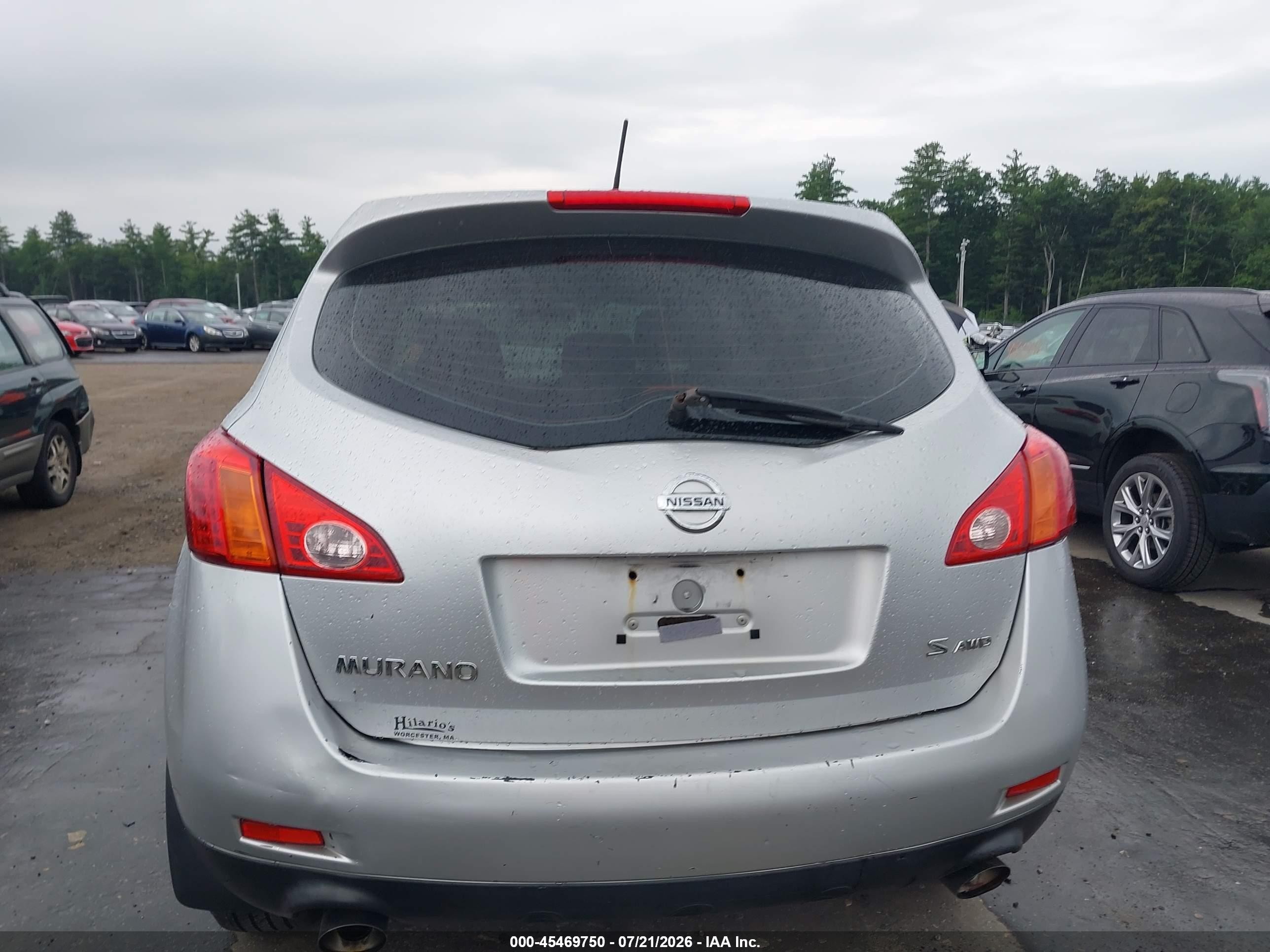 2009 Nissan Murano S Silver vin: JN8AZ18W99W204870