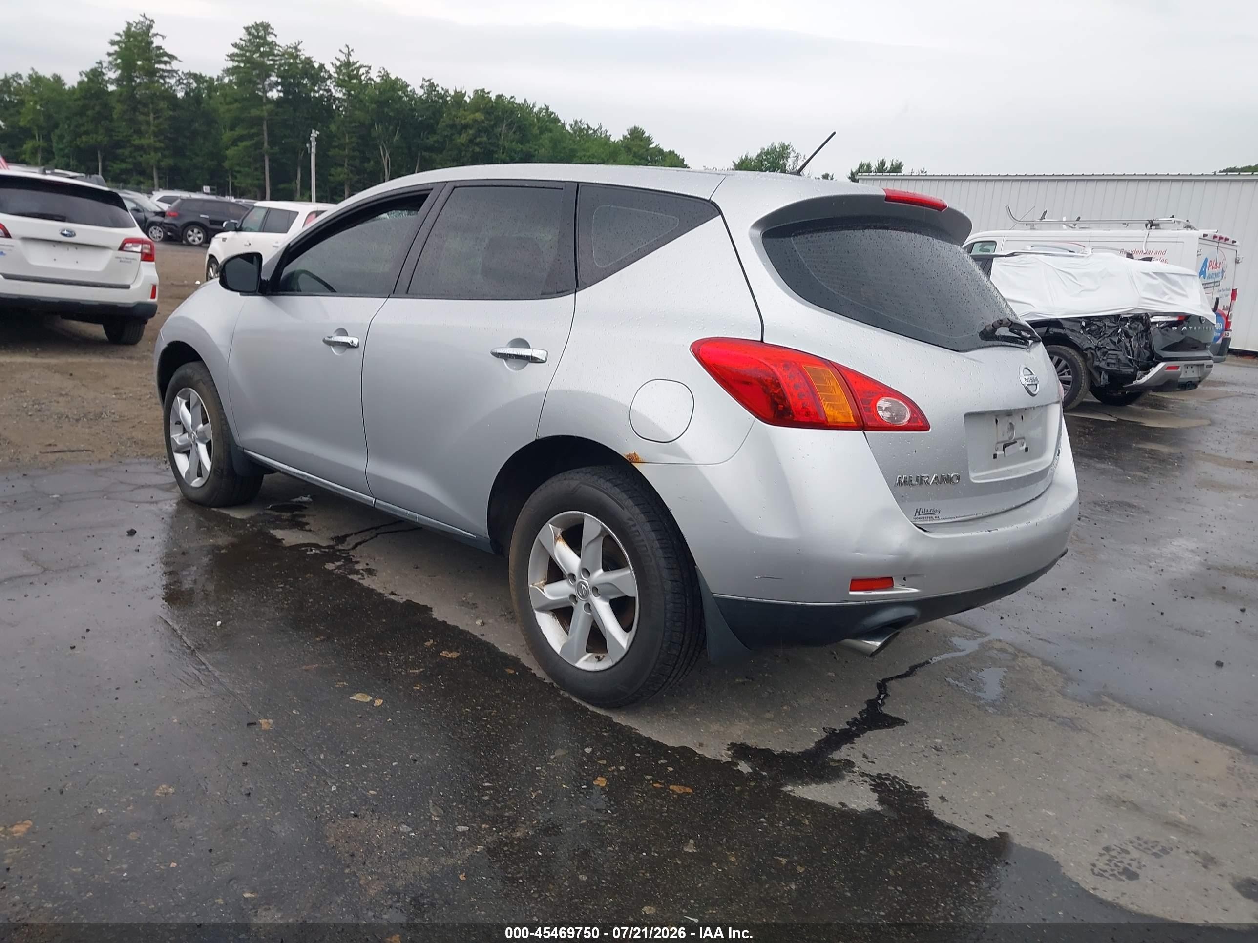 2009 Nissan Murano S Silver vin: JN8AZ18W99W204870