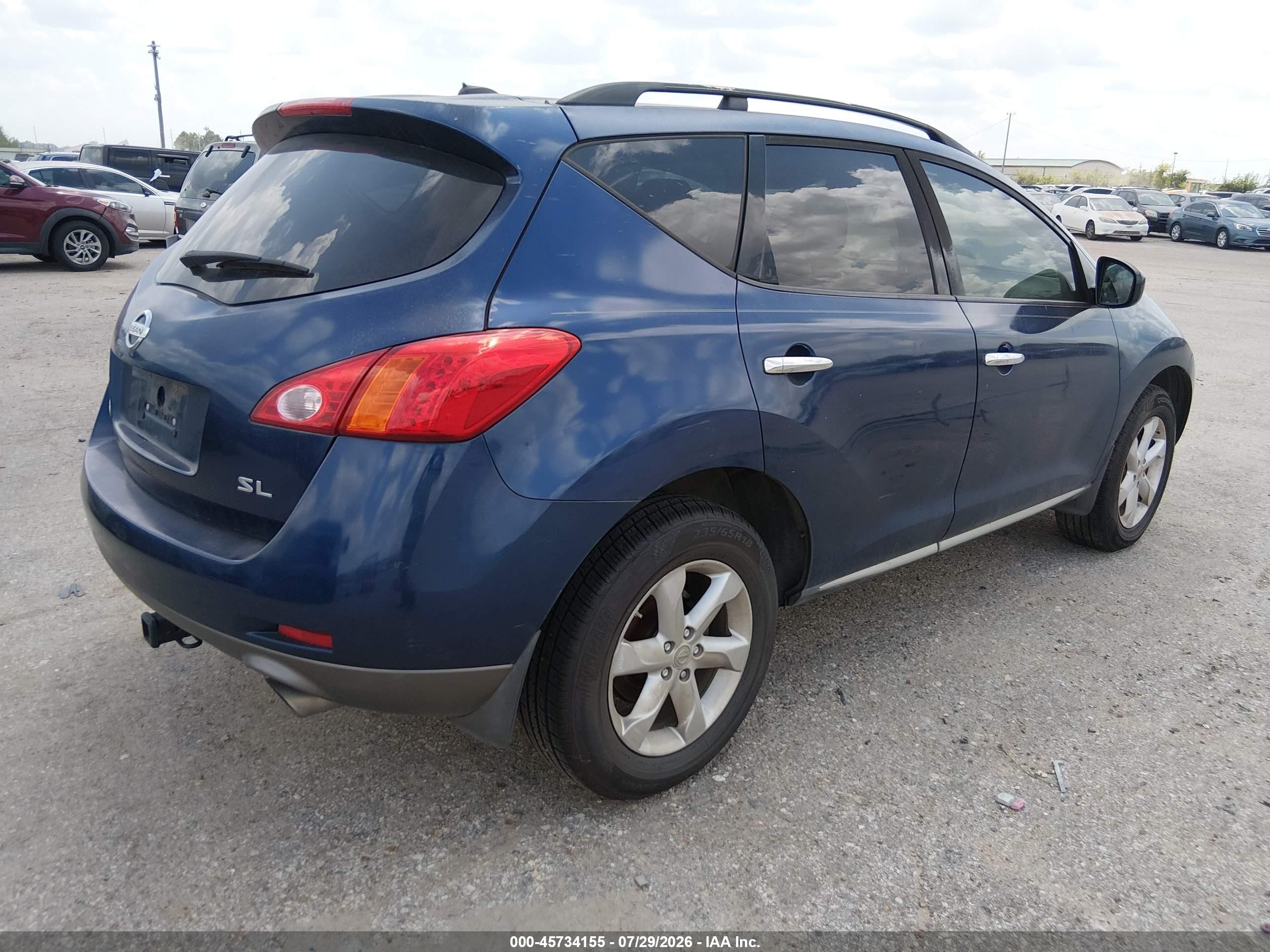 2010 Nissan Murano Sl Blue vin: JN8AZ1MU0AW000614