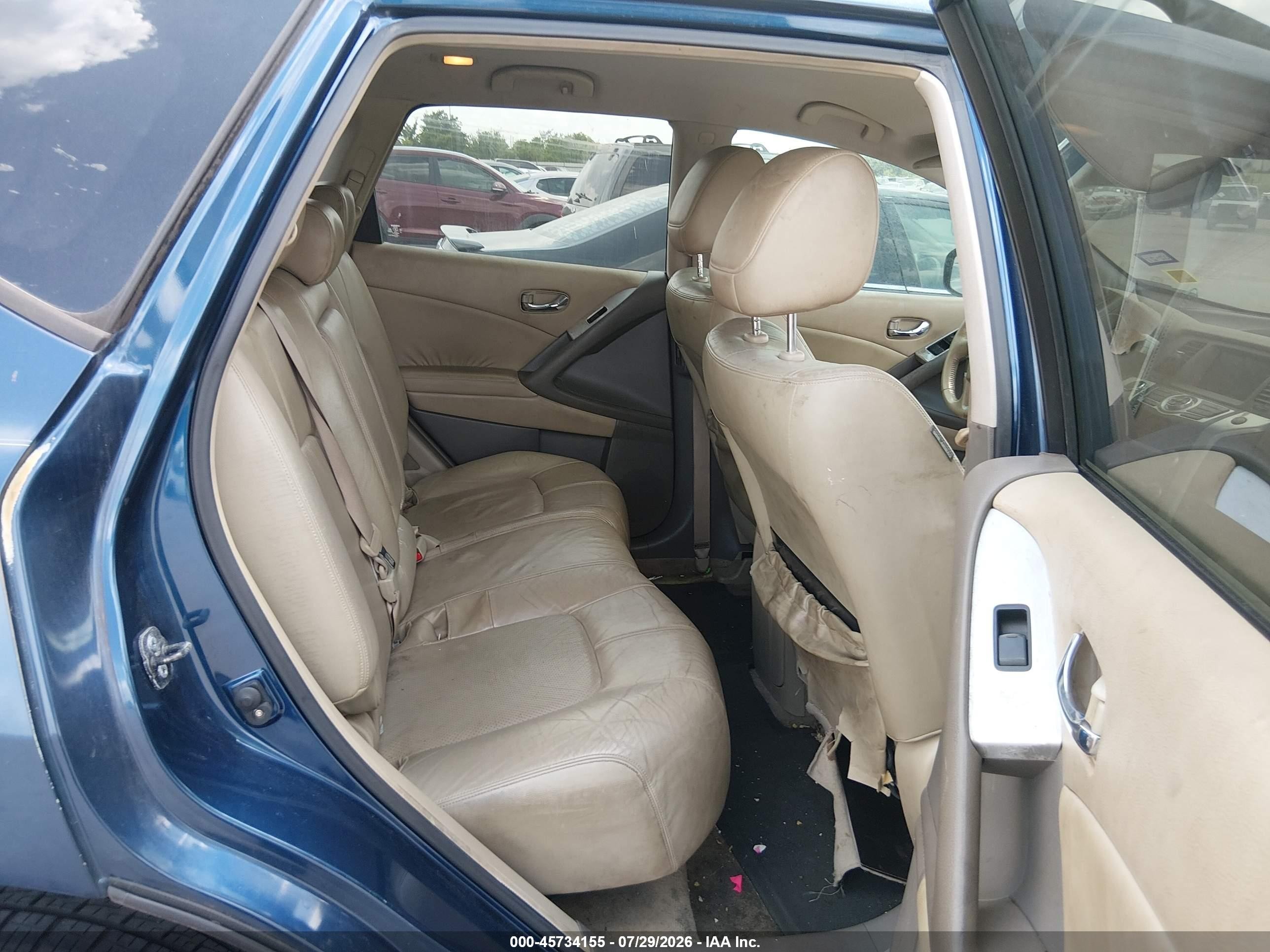 2010 Nissan Murano Sl Blue vin: JN8AZ1MU0AW000614
