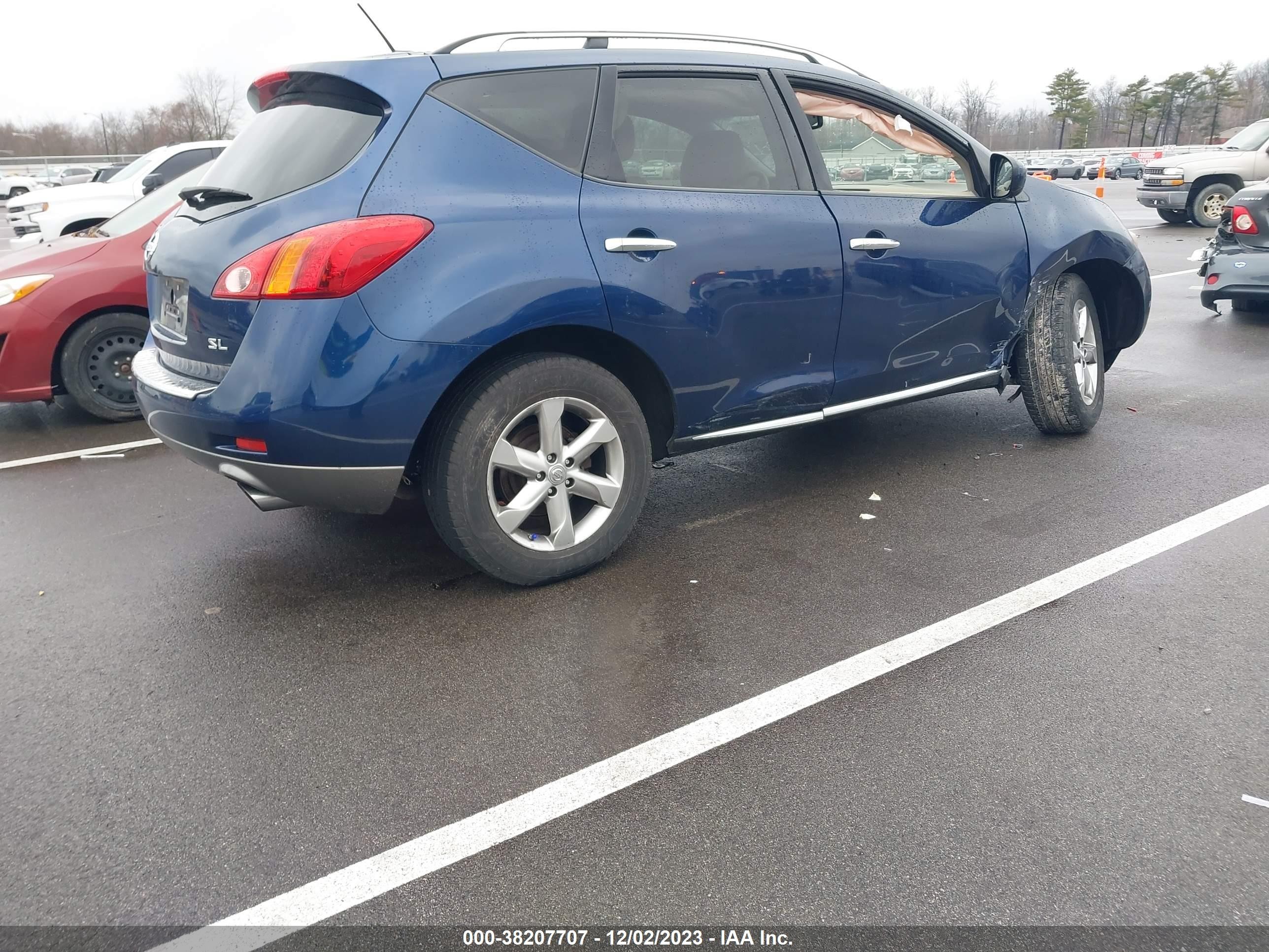 2010 Nissan Murano Sl Blue vin: JN8AZ1MU0AW014321
