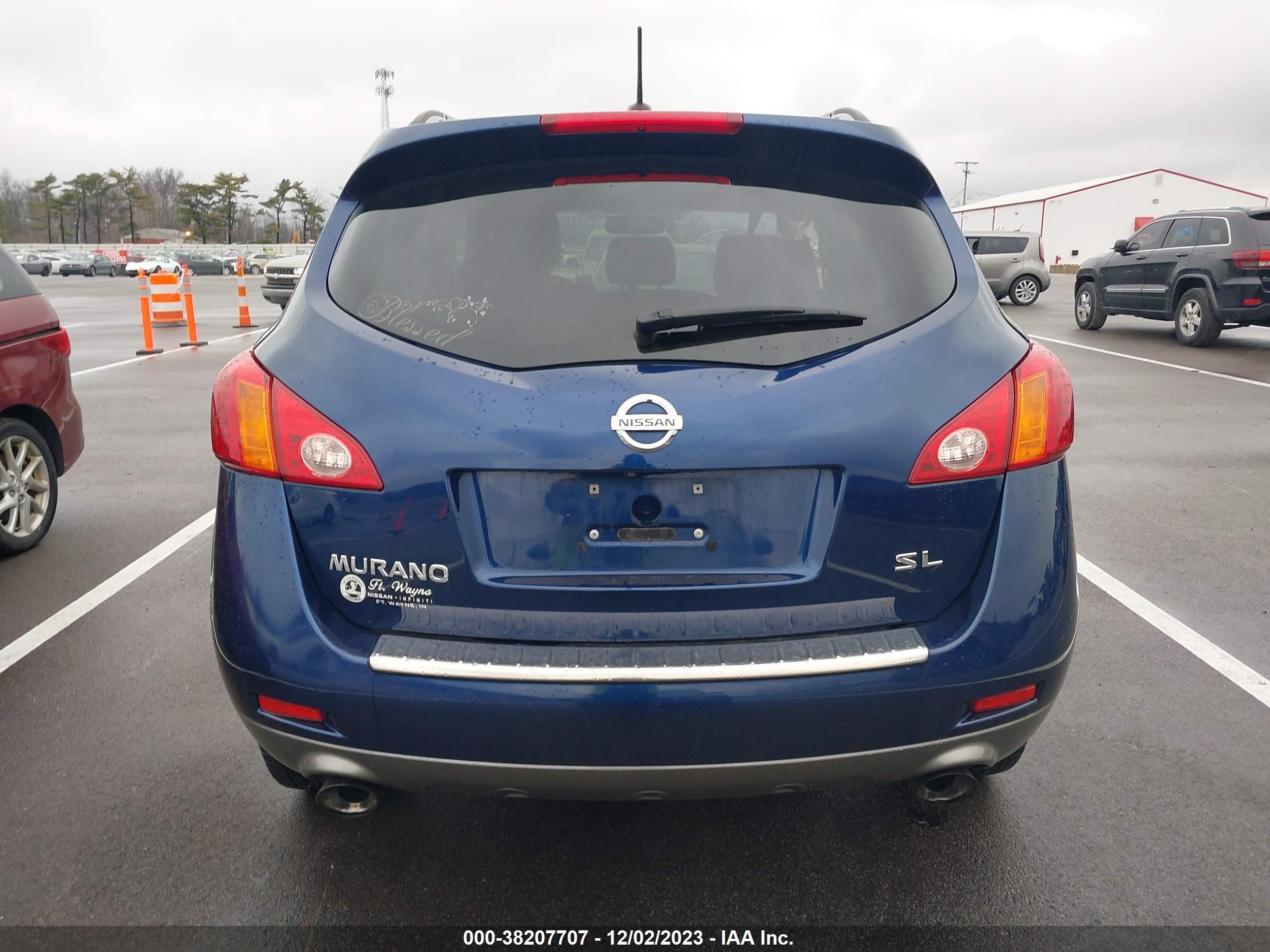 2010 Nissan Murano Sl Blue vin: JN8AZ1MU0AW014321