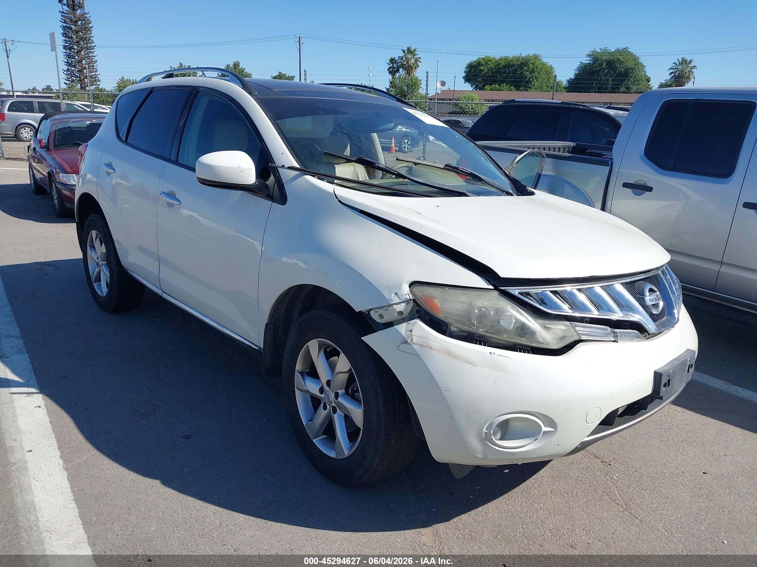 2010 Nissan Murano Sl White vin: JN8AZ1MU0AW015291