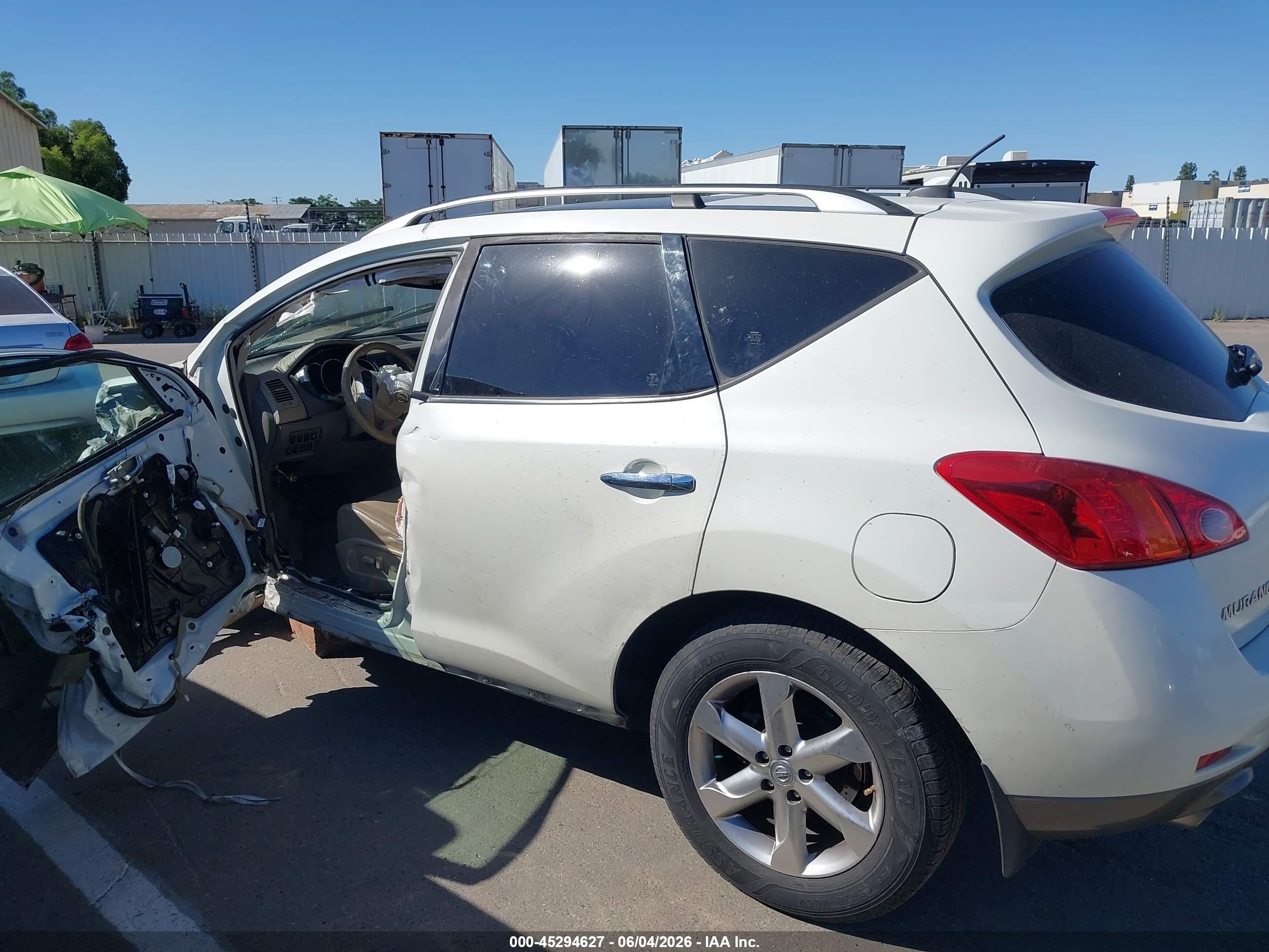 2010 Nissan Murano Sl White vin: JN8AZ1MU0AW015291