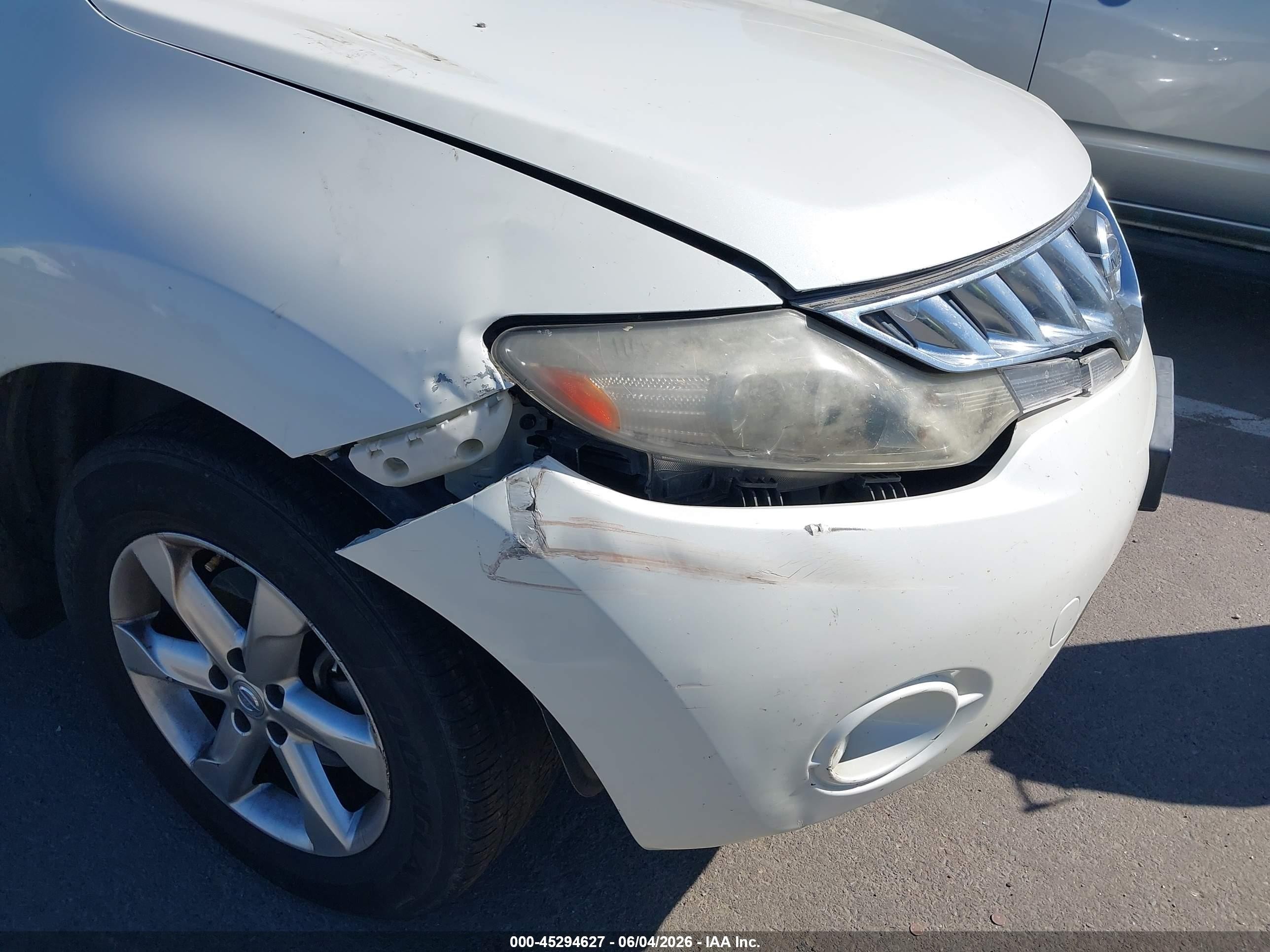 2010 Nissan Murano Sl White vin: JN8AZ1MU0AW015291