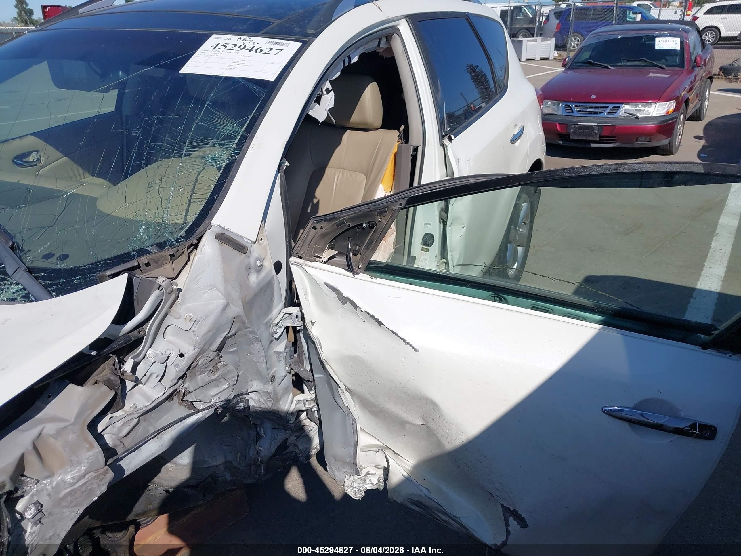 2010 Nissan Murano Sl White vin: JN8AZ1MU0AW015291