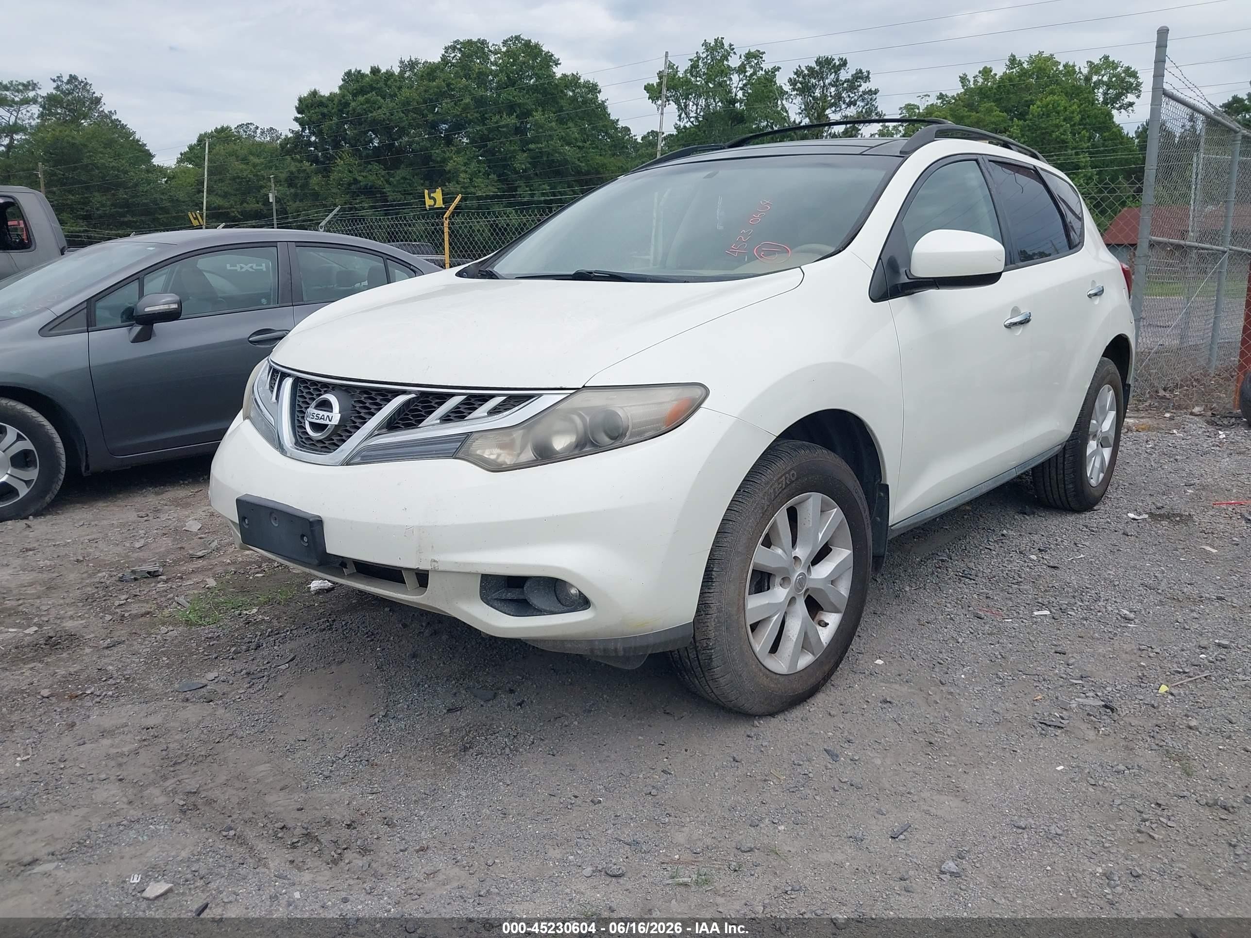 2011 Nissan Murano Sv White vin: JN8AZ1MU0BW055937