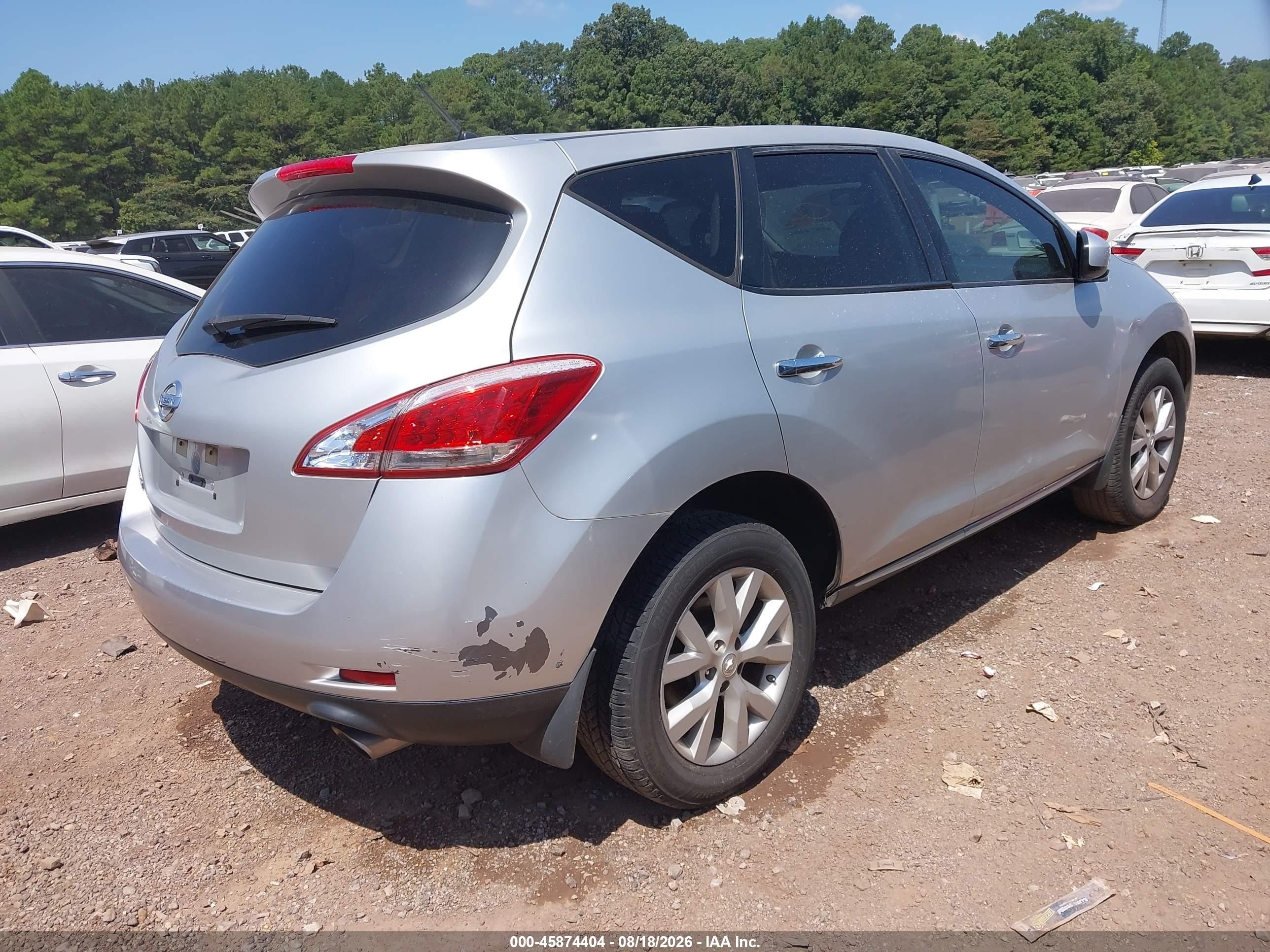 2012 Nissan Murano S Silver vin: JN8AZ1MU0CW100621