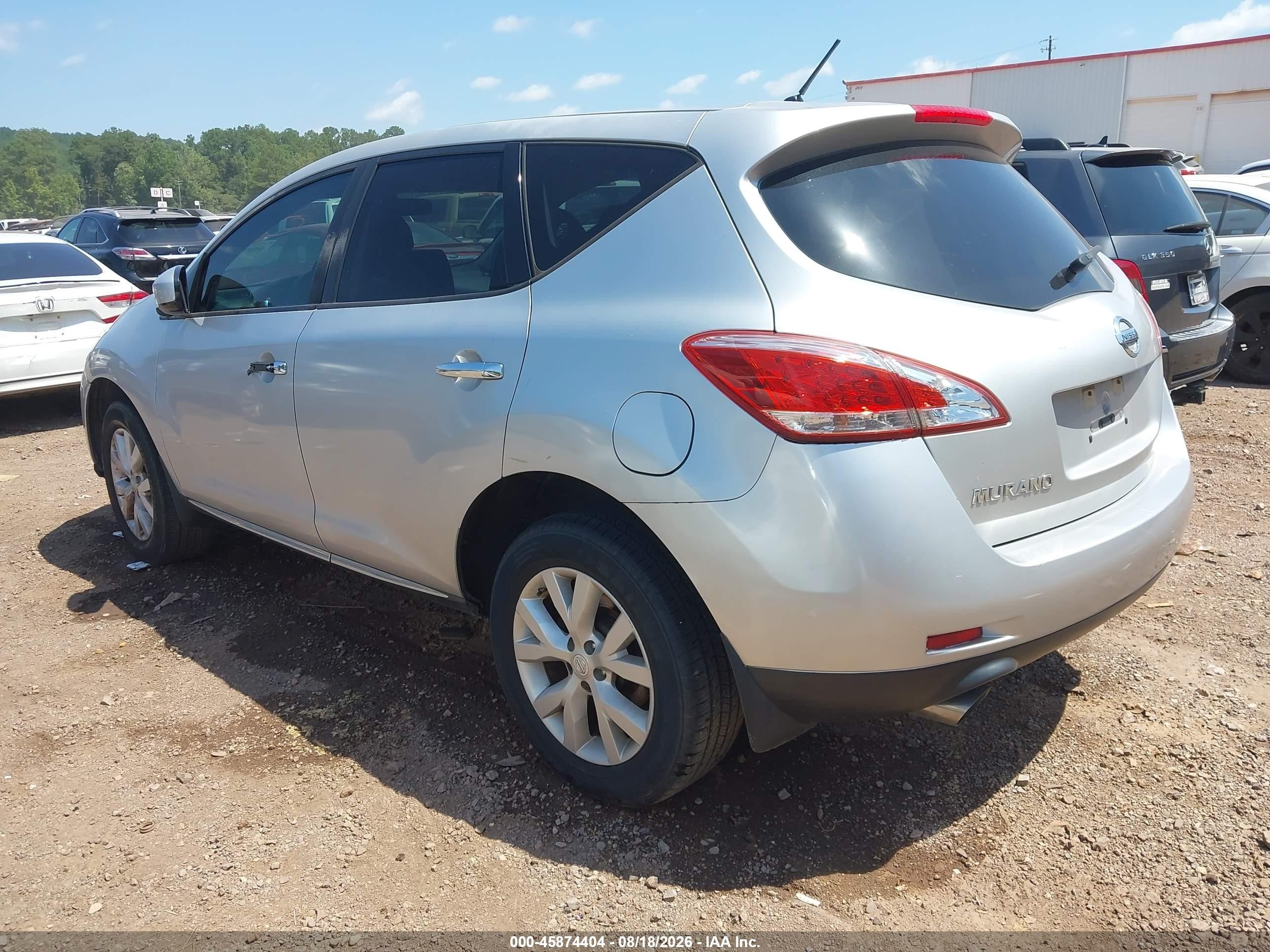 2012 Nissan Murano S Silver vin: JN8AZ1MU0CW100621