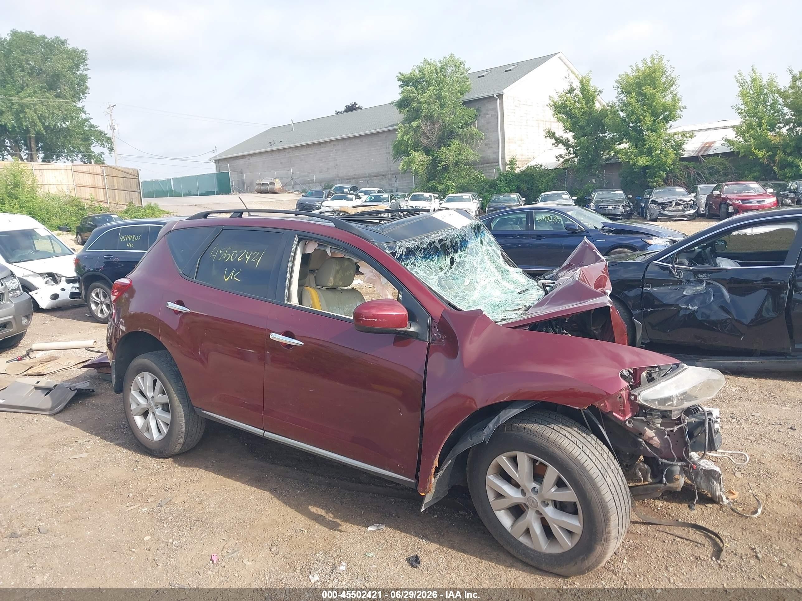 2012 Nissan Murano Sl Красный vin: JN8AZ1MU0CW106614