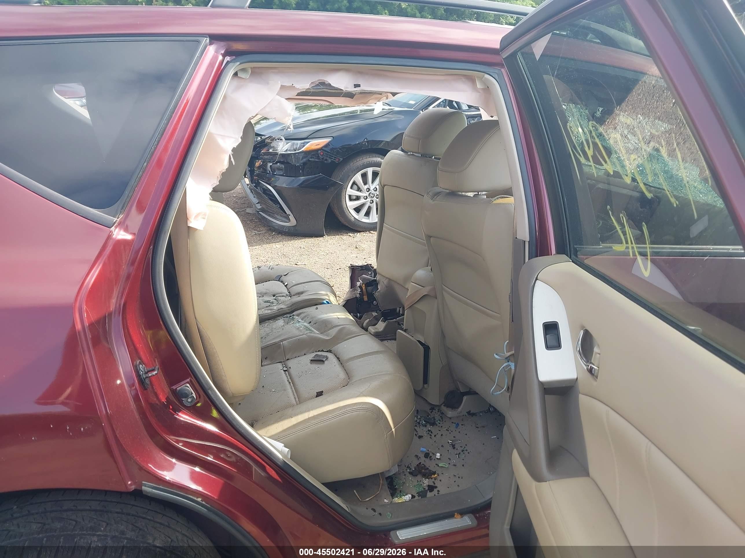 2012 Nissan Murano Sl Красный vin: JN8AZ1MU0CW106614