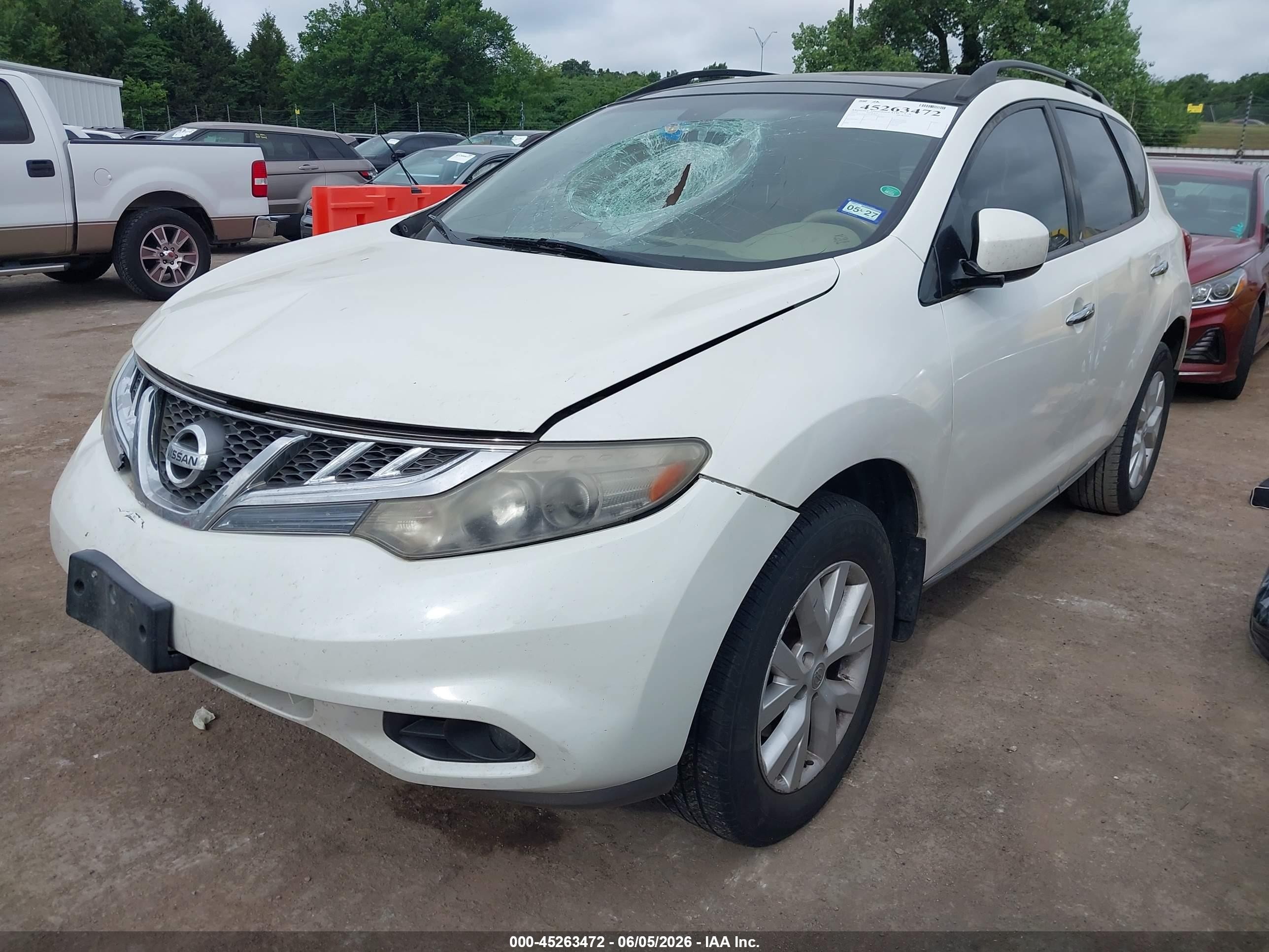 2012 Nissan Murano Sl White vin: JN8AZ1MU0CW106659