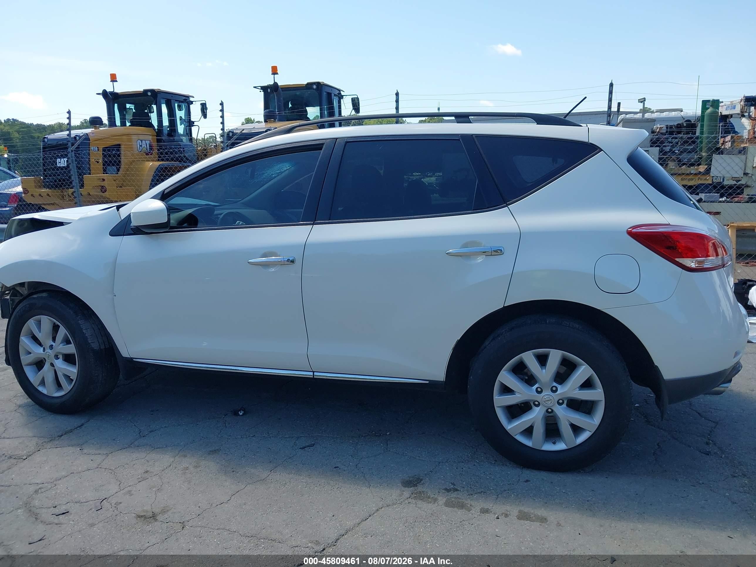 2014 Nissan Murano Sl White vin: JN8AZ1MU0EW411274