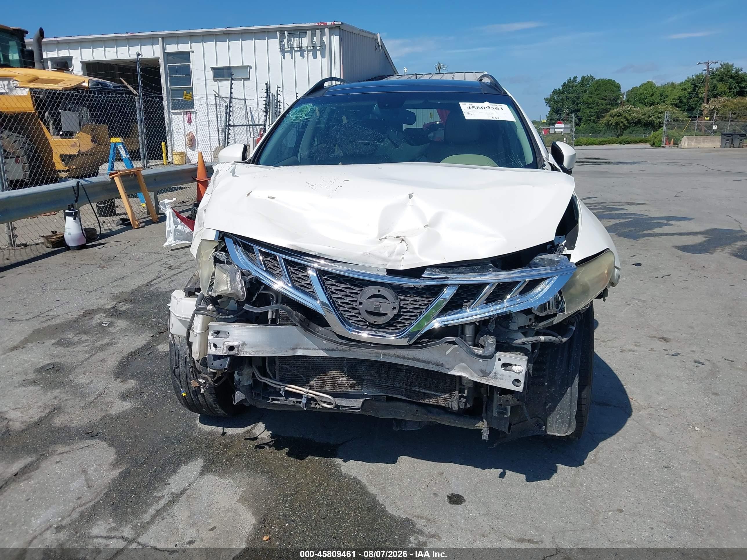 2014 Nissan Murano Sl White vin: JN8AZ1MU0EW411274