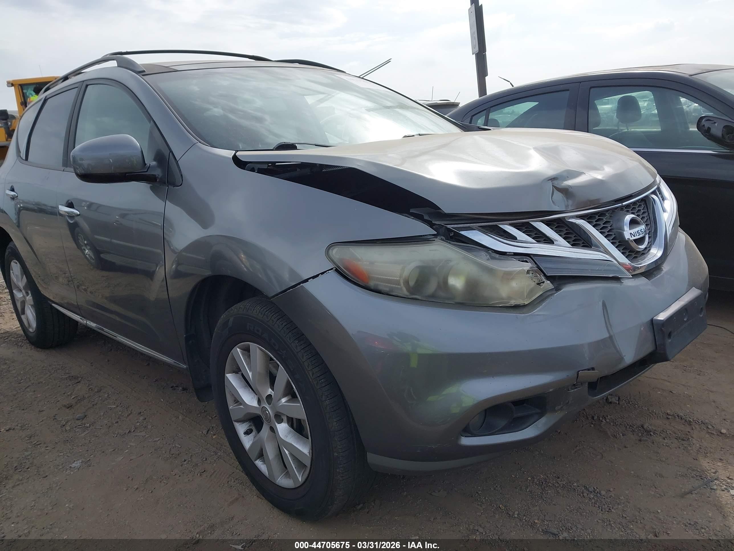 2014 Nissan Murano Sl Gray vin: JN8AZ1MU0EW415129