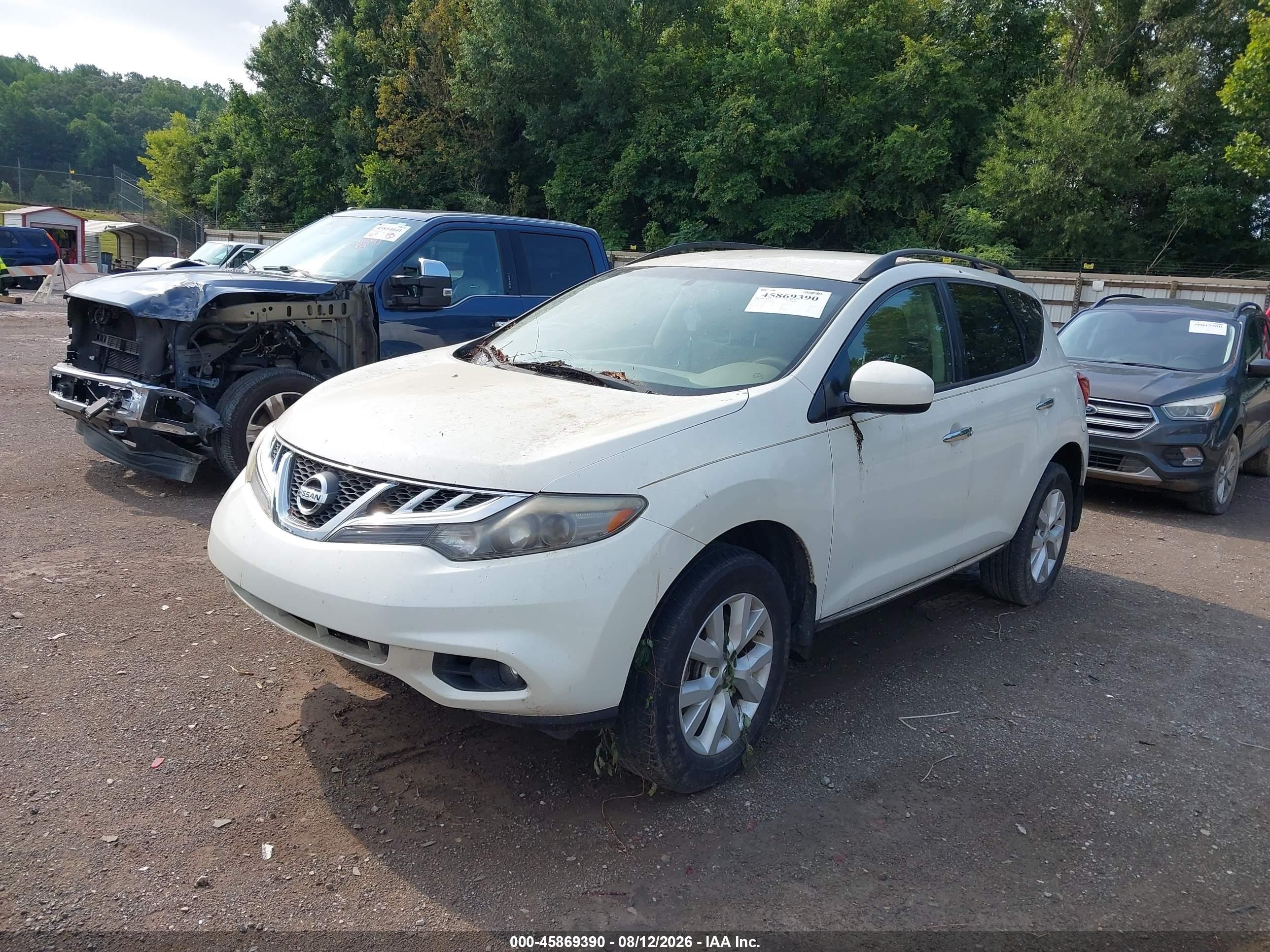 2014 Nissan Murano Le/s/sl/sv White vin: JN8AZ1MU0EW416345
