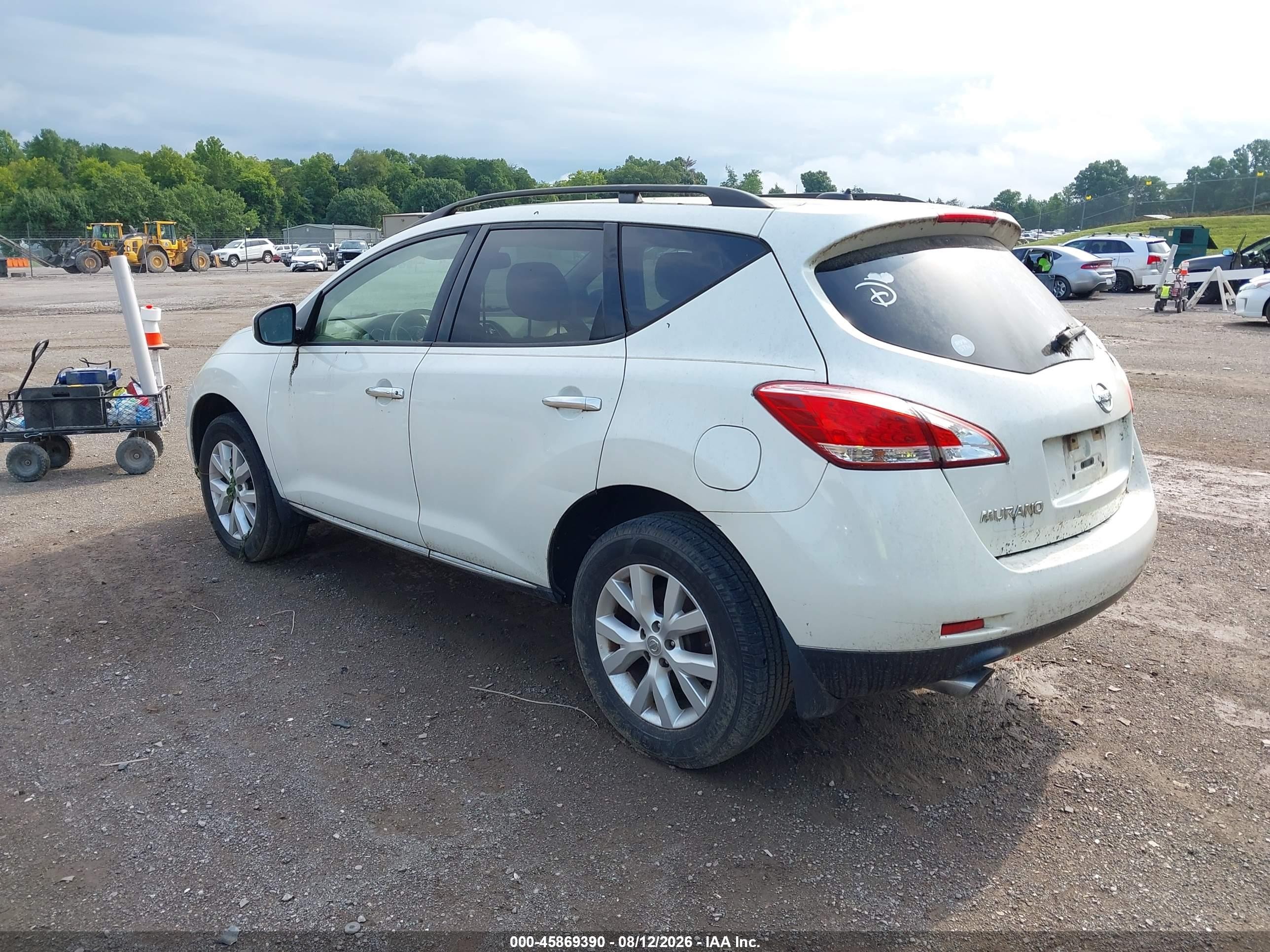 2014 Nissan Murano Le/s/sl/sv White vin: JN8AZ1MU0EW416345