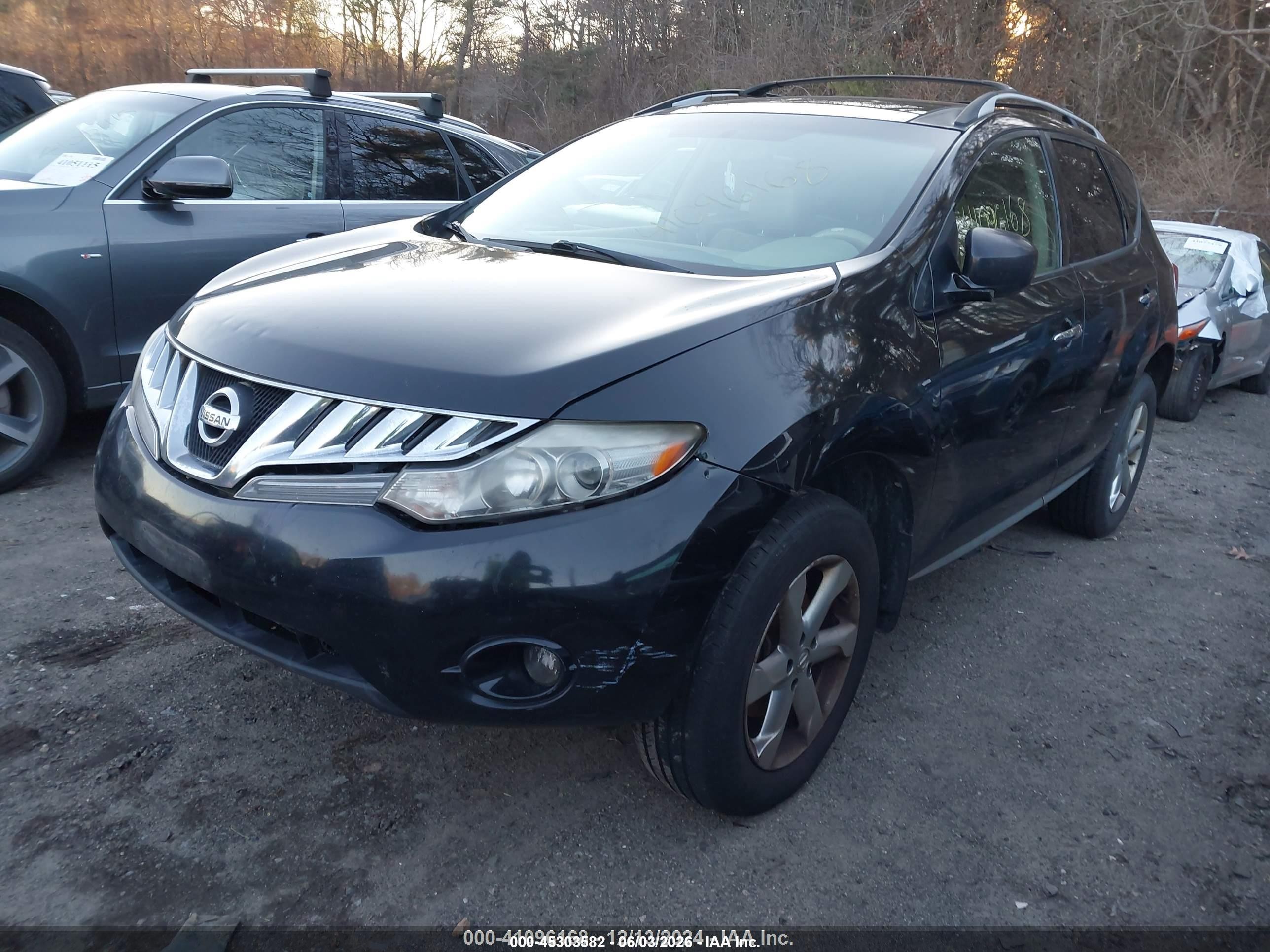 2010 Nissan Murano Sl Black vin: JN8AZ1MU1AW015641