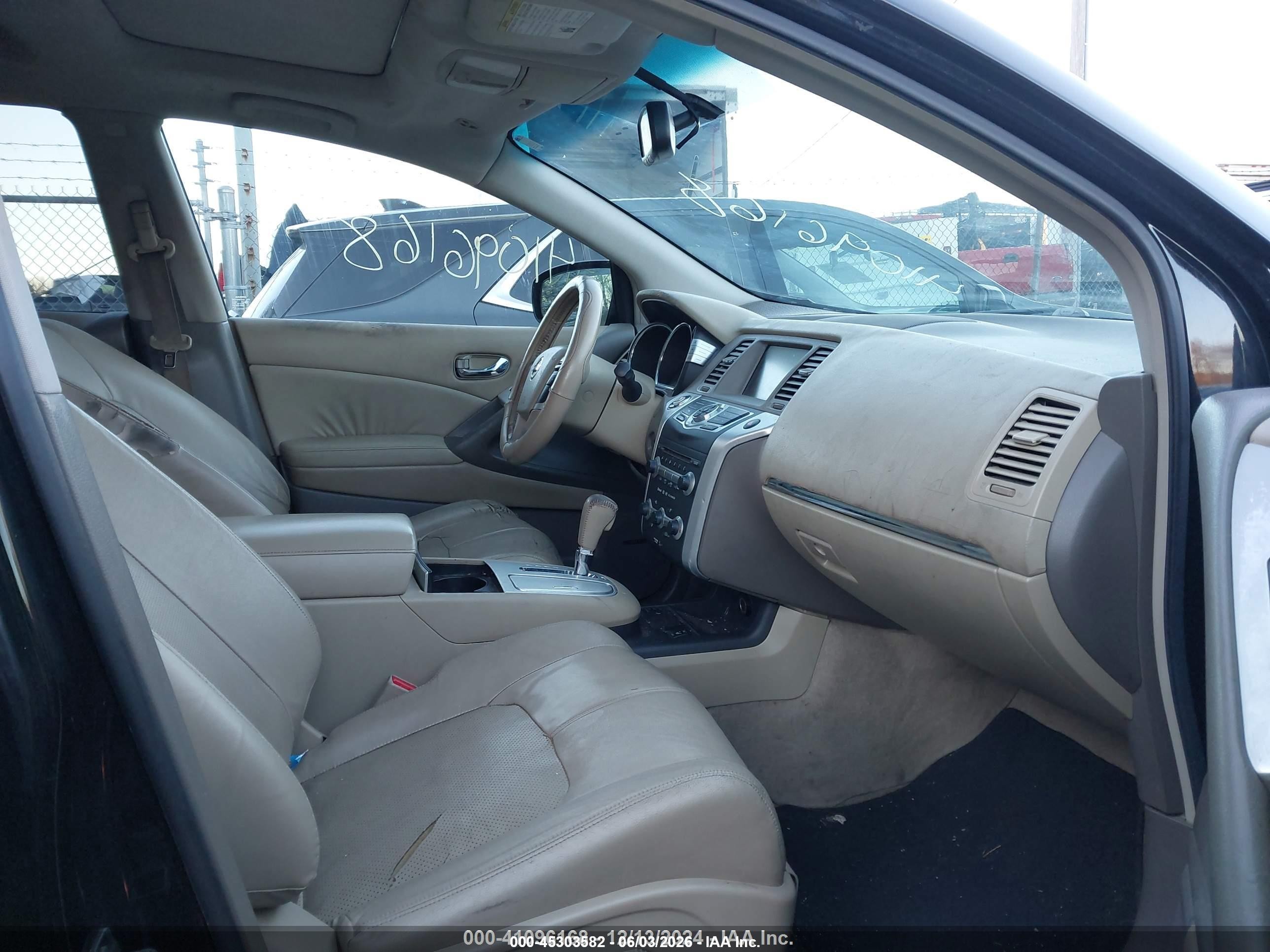 2010 Nissan Murano Sl Black vin: JN8AZ1MU1AW015641