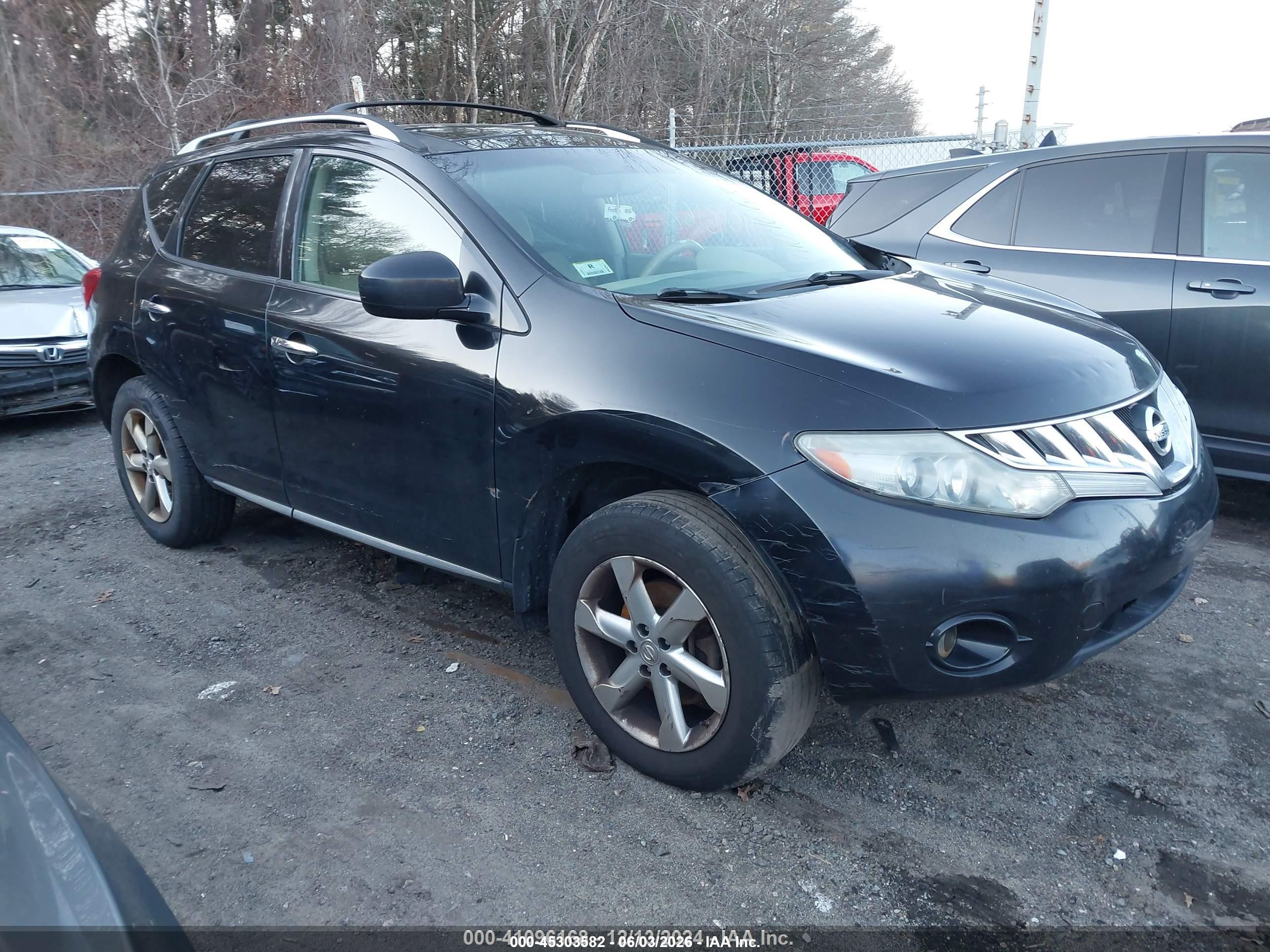 2010 Nissan Murano Sl Black vin: JN8AZ1MU1AW015641