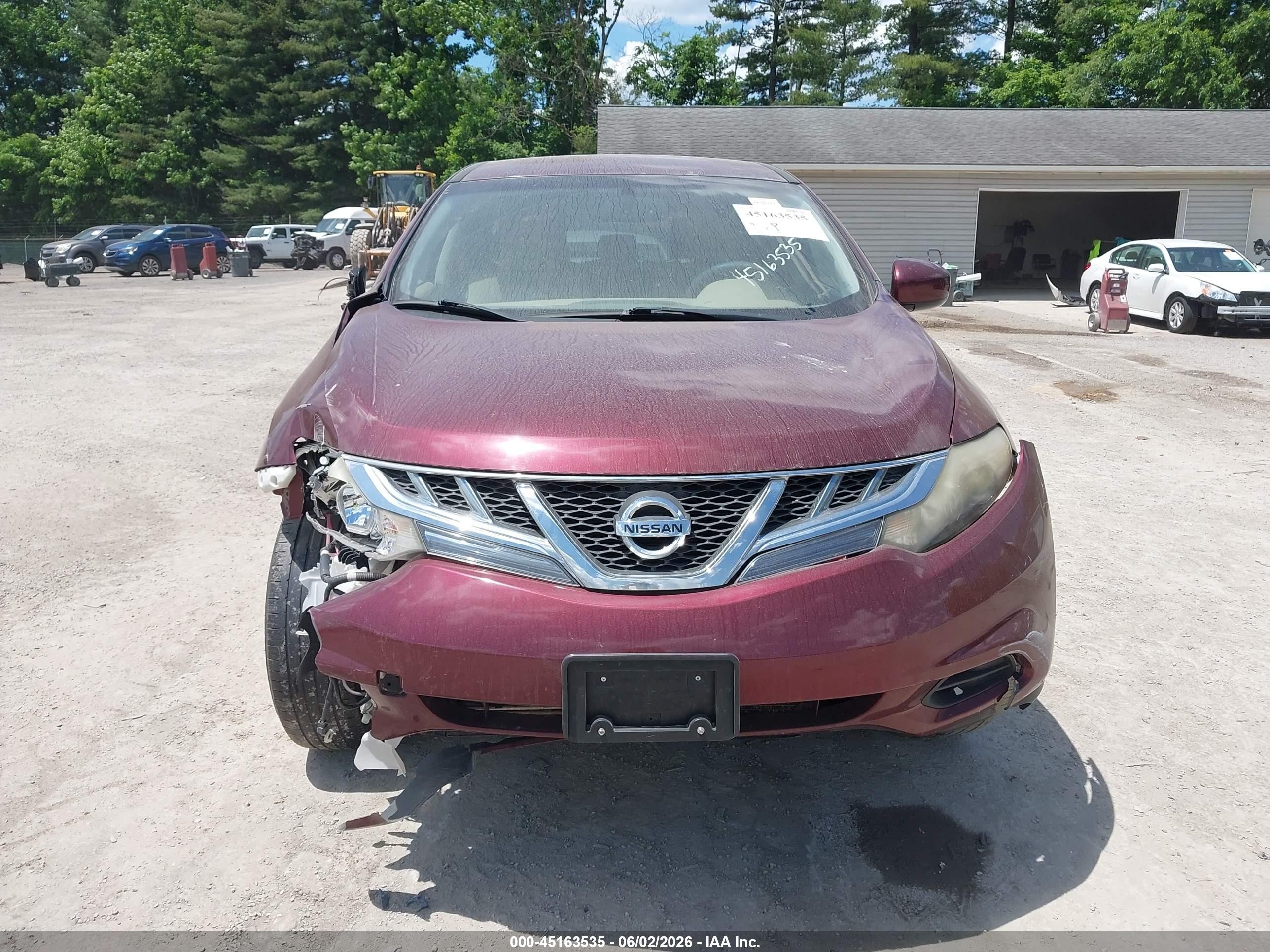 2011 Nissan Murano S Бордовый vin: JN8AZ1MU1BW066509