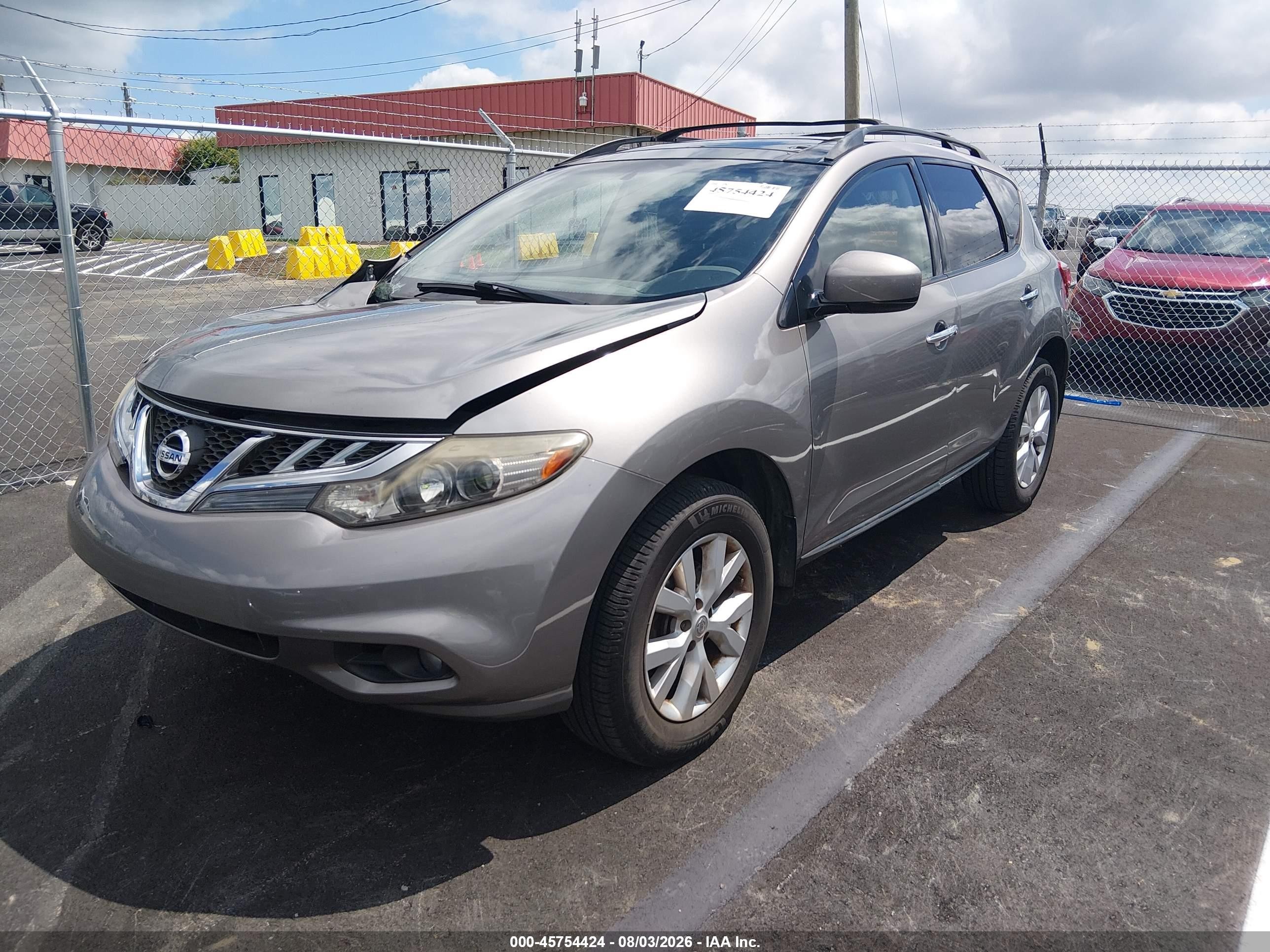 2012 Nissan Murano Sv Gray vin: JN8AZ1MU1CW104757