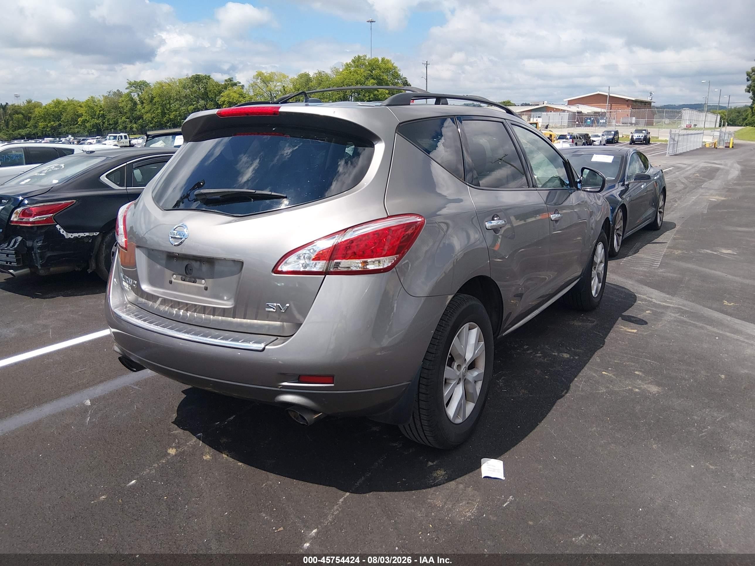 2012 Nissan Murano Sv Gray vin: JN8AZ1MU1CW104757