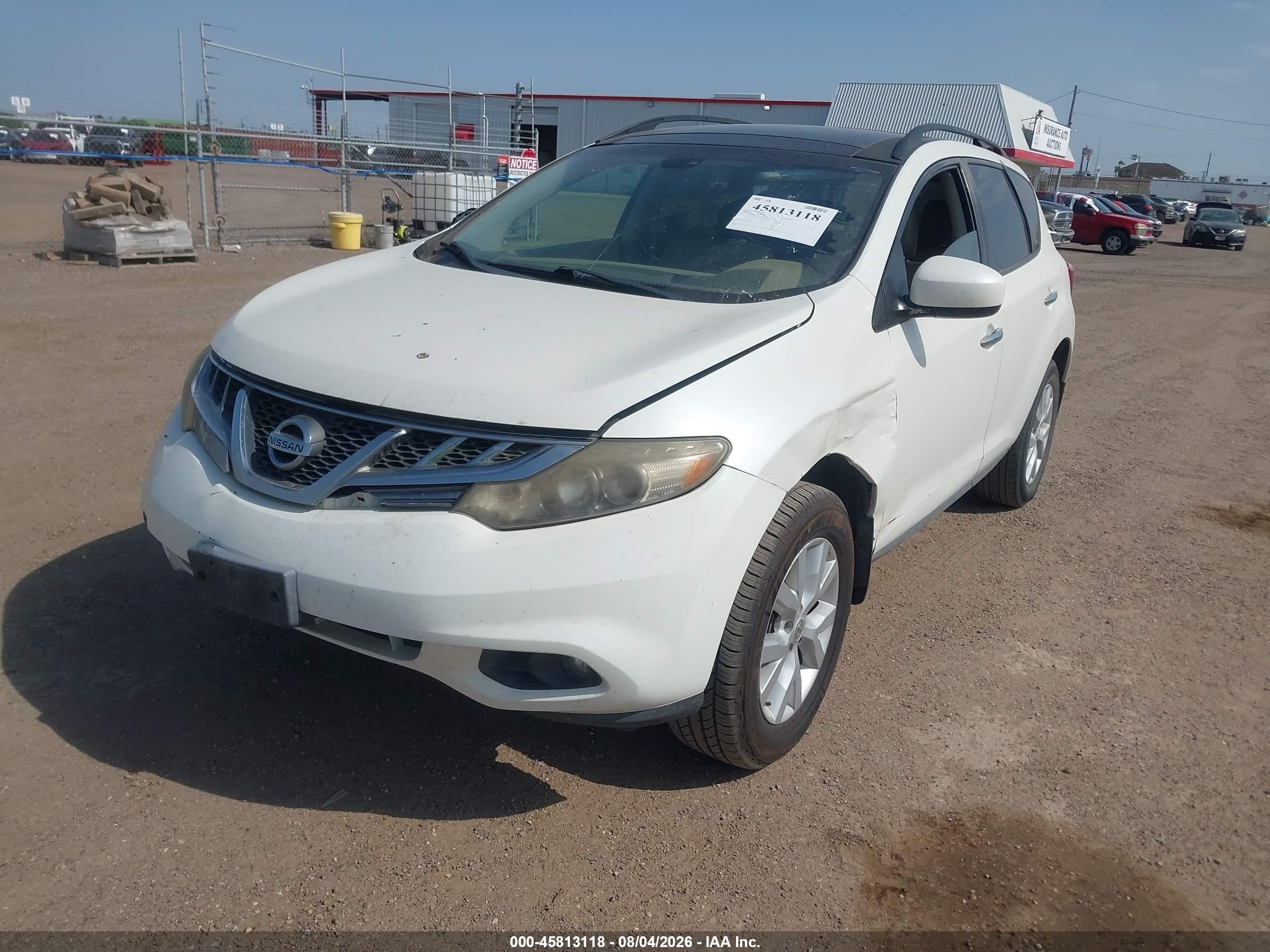 2012 Nissan Murano Sl White vin: JN8AZ1MU1CW107285