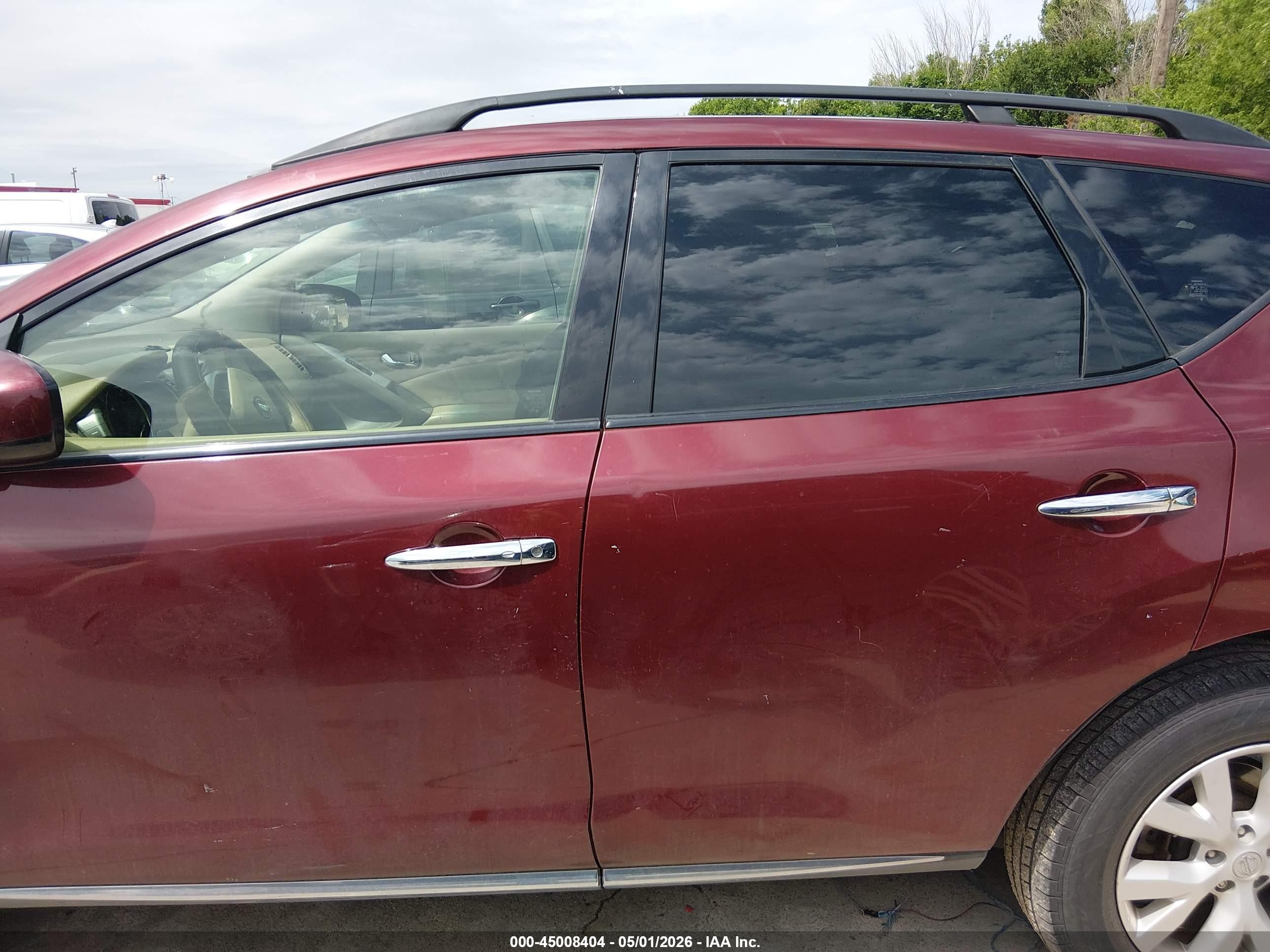 2012 Nissan Murano Sl Темно-бордовый vin: JN8AZ1MU1CW115841