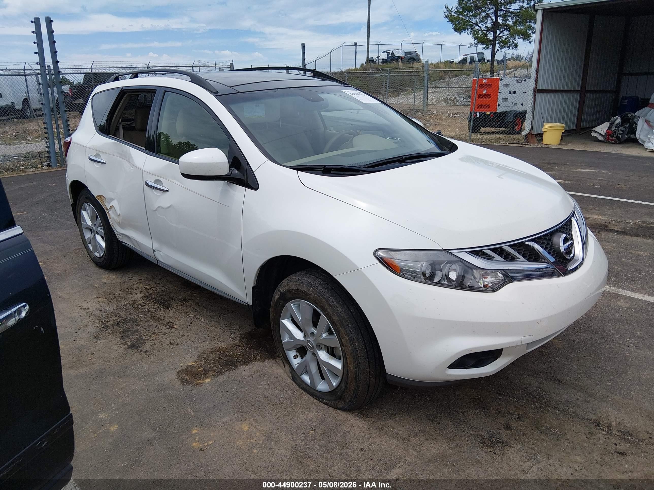 2013 Nissan Murano Sl White vin: JN8AZ1MU1DW209316