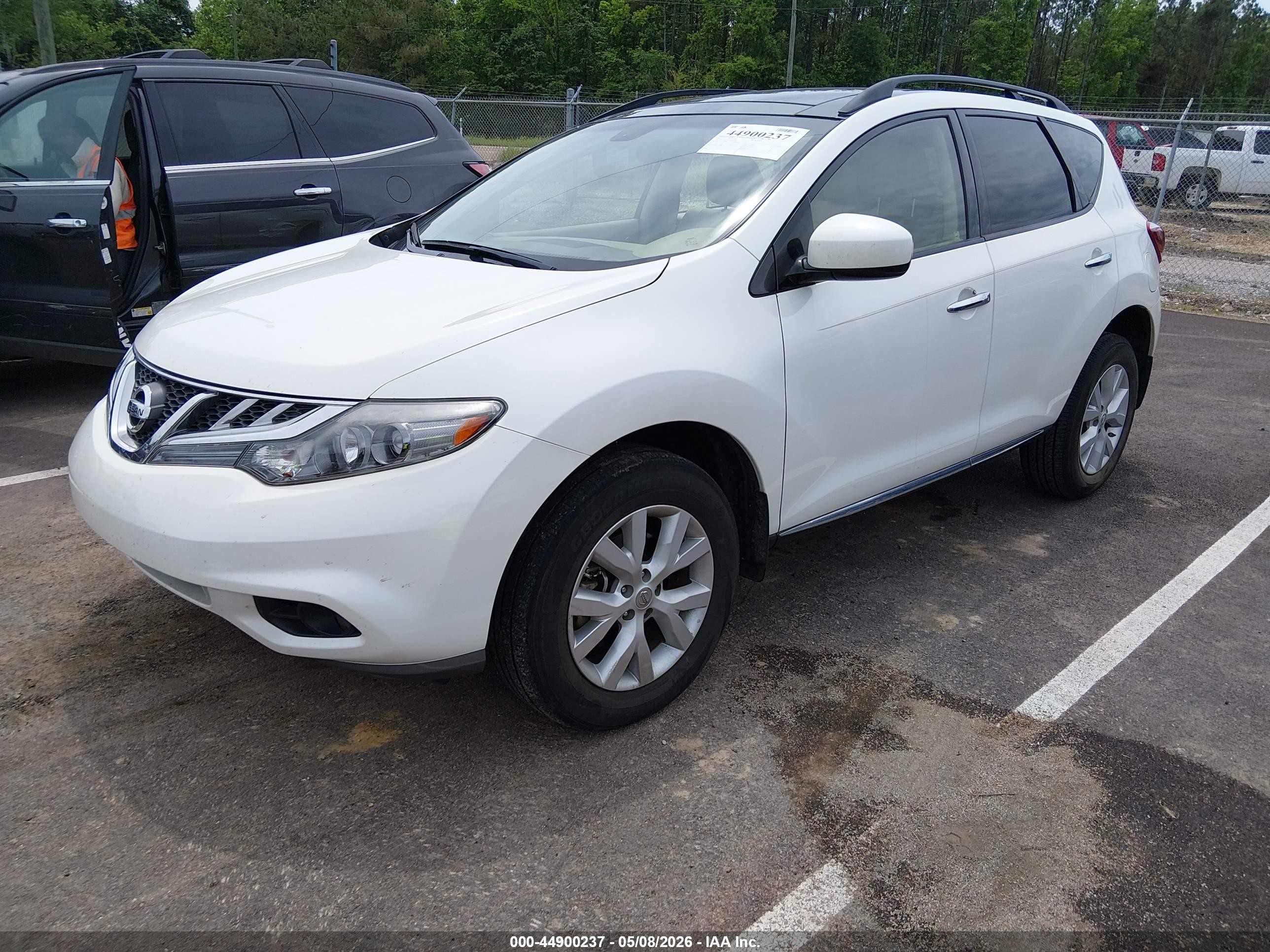2013 Nissan Murano Sl White vin: JN8AZ1MU1DW209316