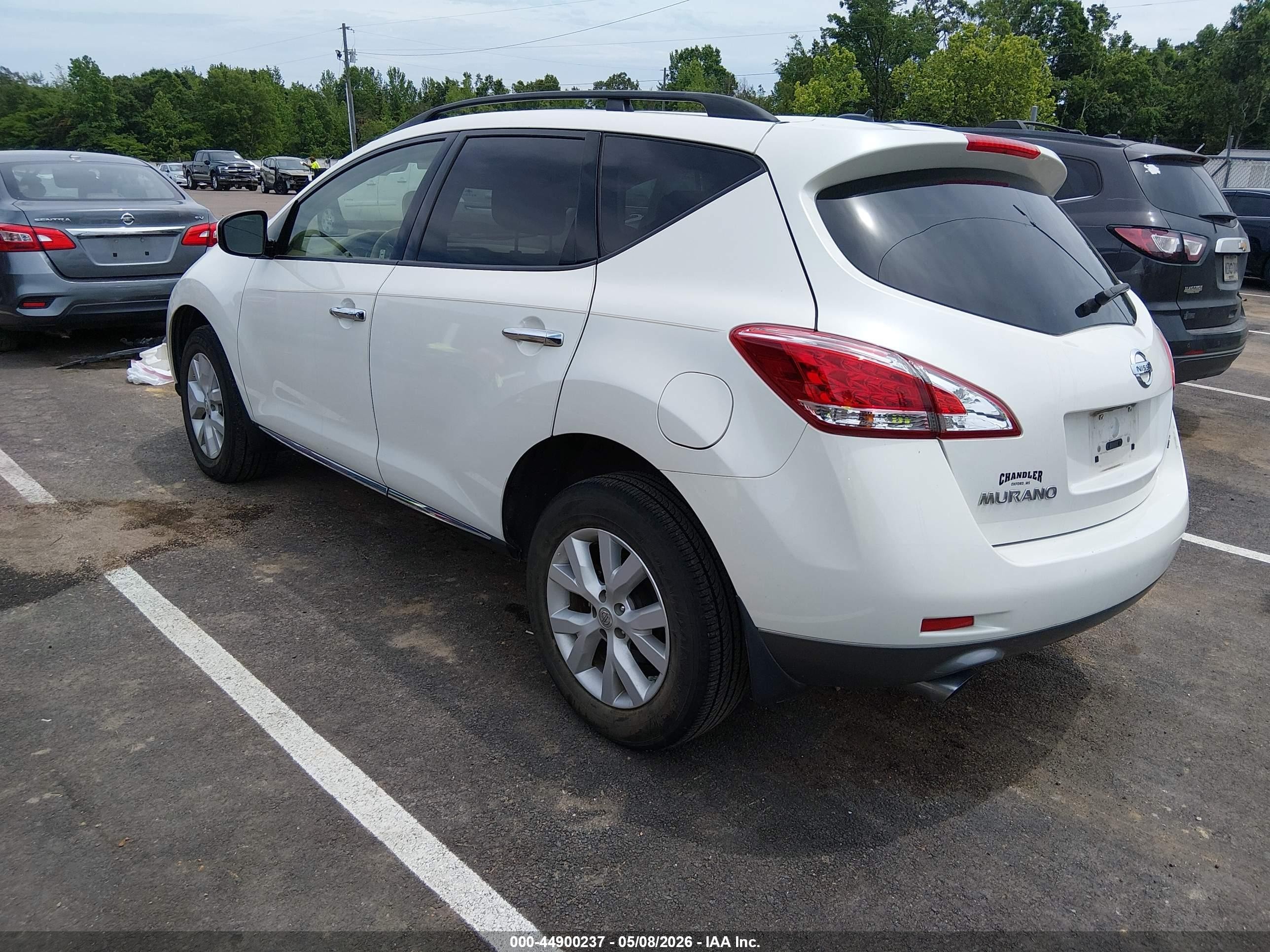 2013 Nissan Murano Sl White vin: JN8AZ1MU1DW209316