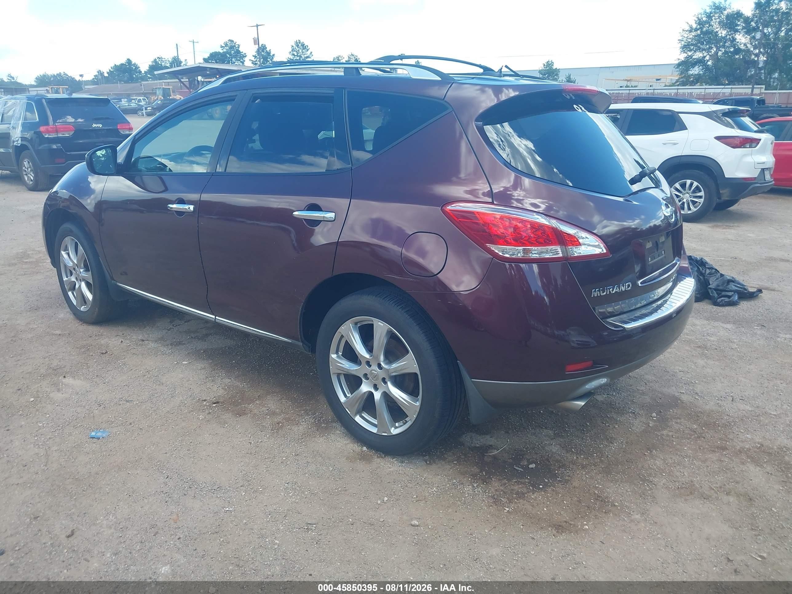 2013 Nissan Murano Le Бордовый vin: JN8AZ1MU1DW209798