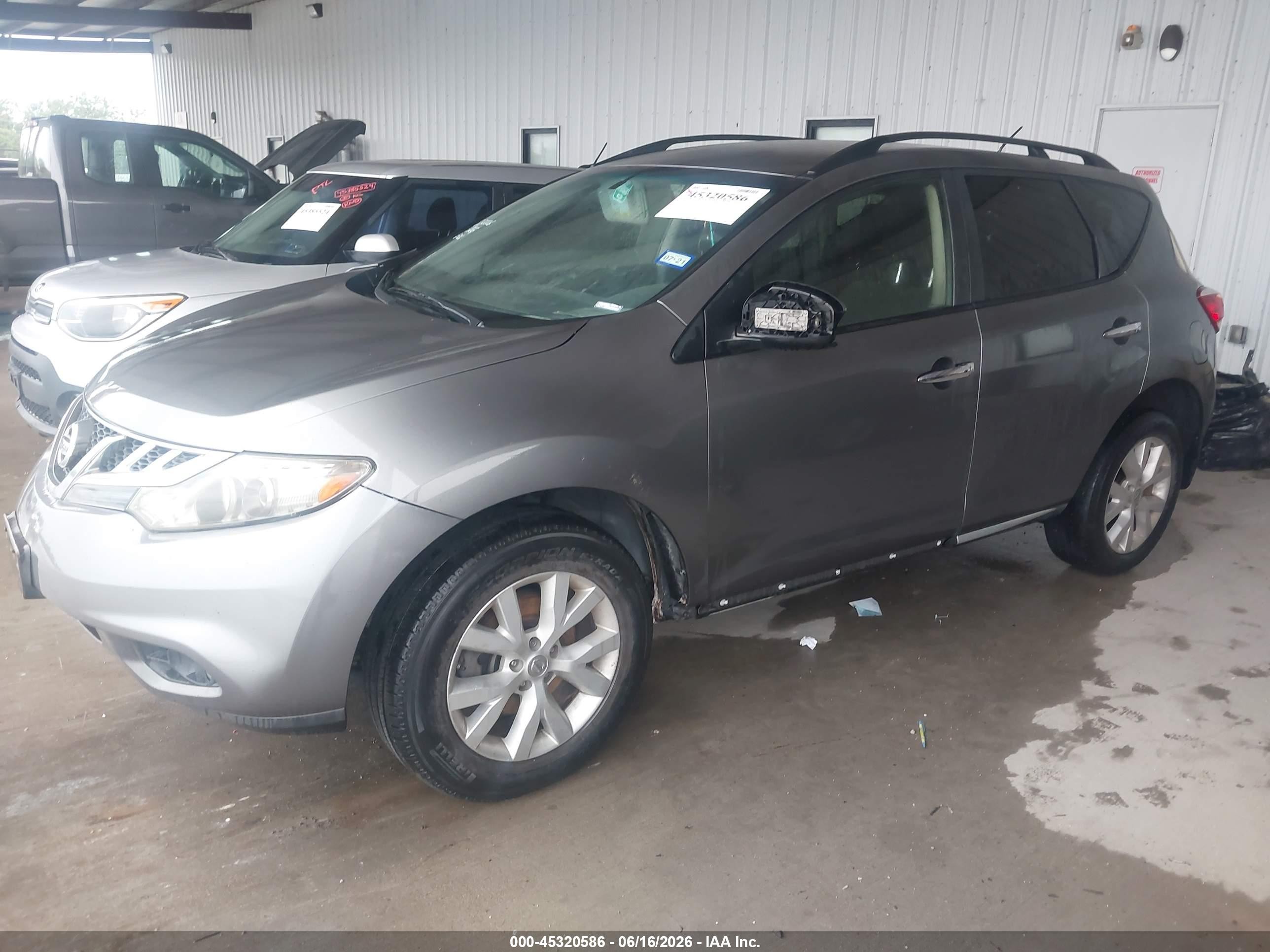 2014 Nissan Murano Sv Gray vin: JN8AZ1MU1EW405693