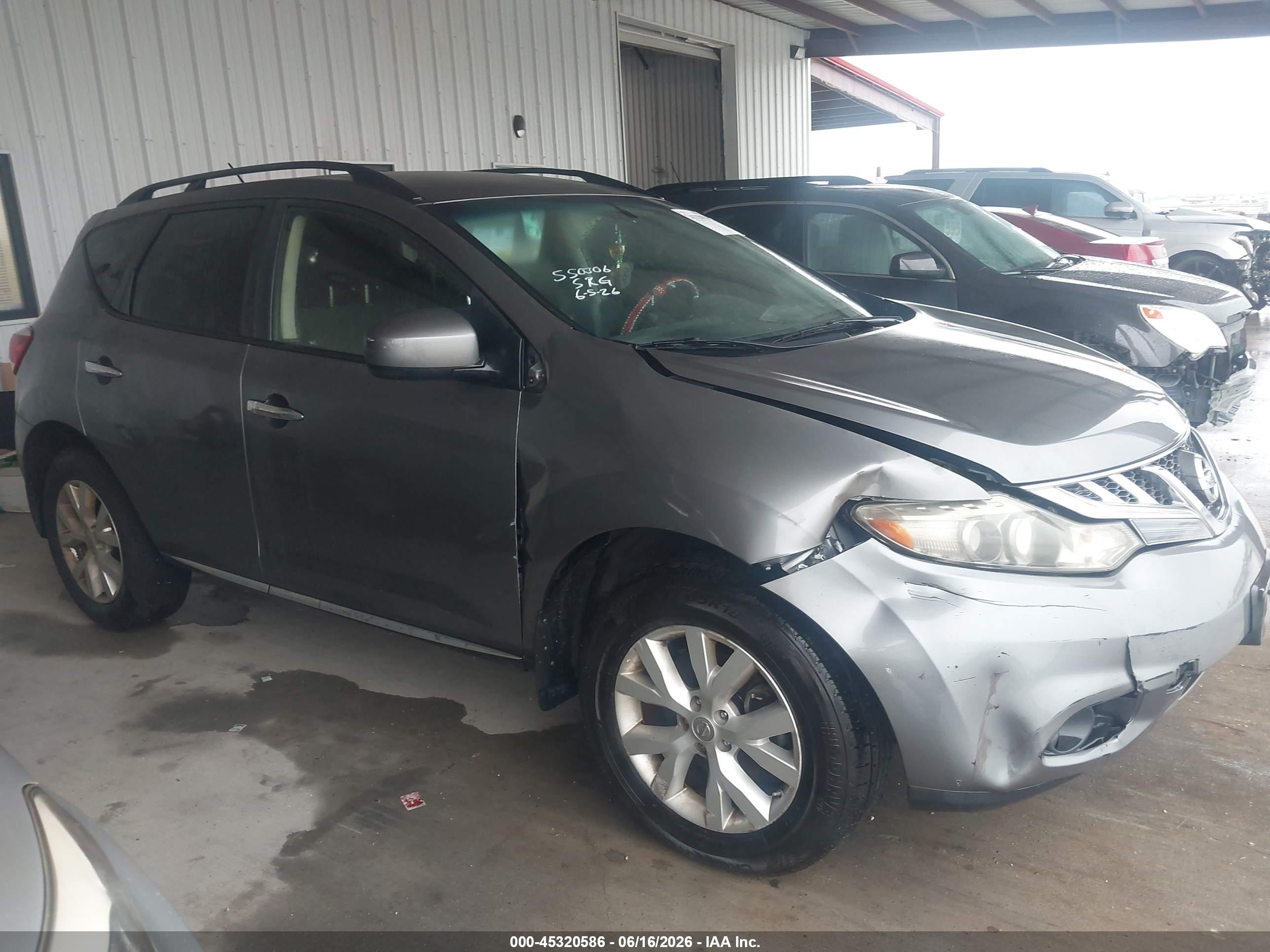 2014 Nissan Murano Sv Gray vin: JN8AZ1MU1EW405693