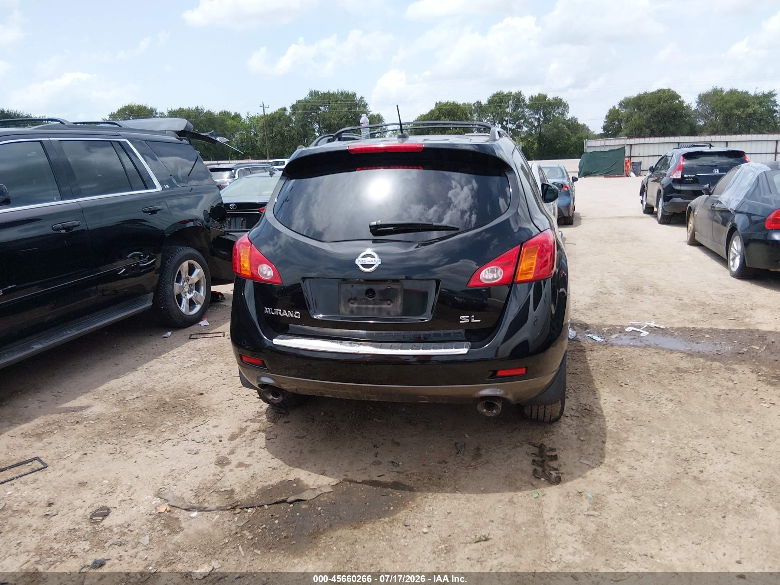 2010 Nissan Murano Sl Black vin: JN8AZ1MU2AW014532