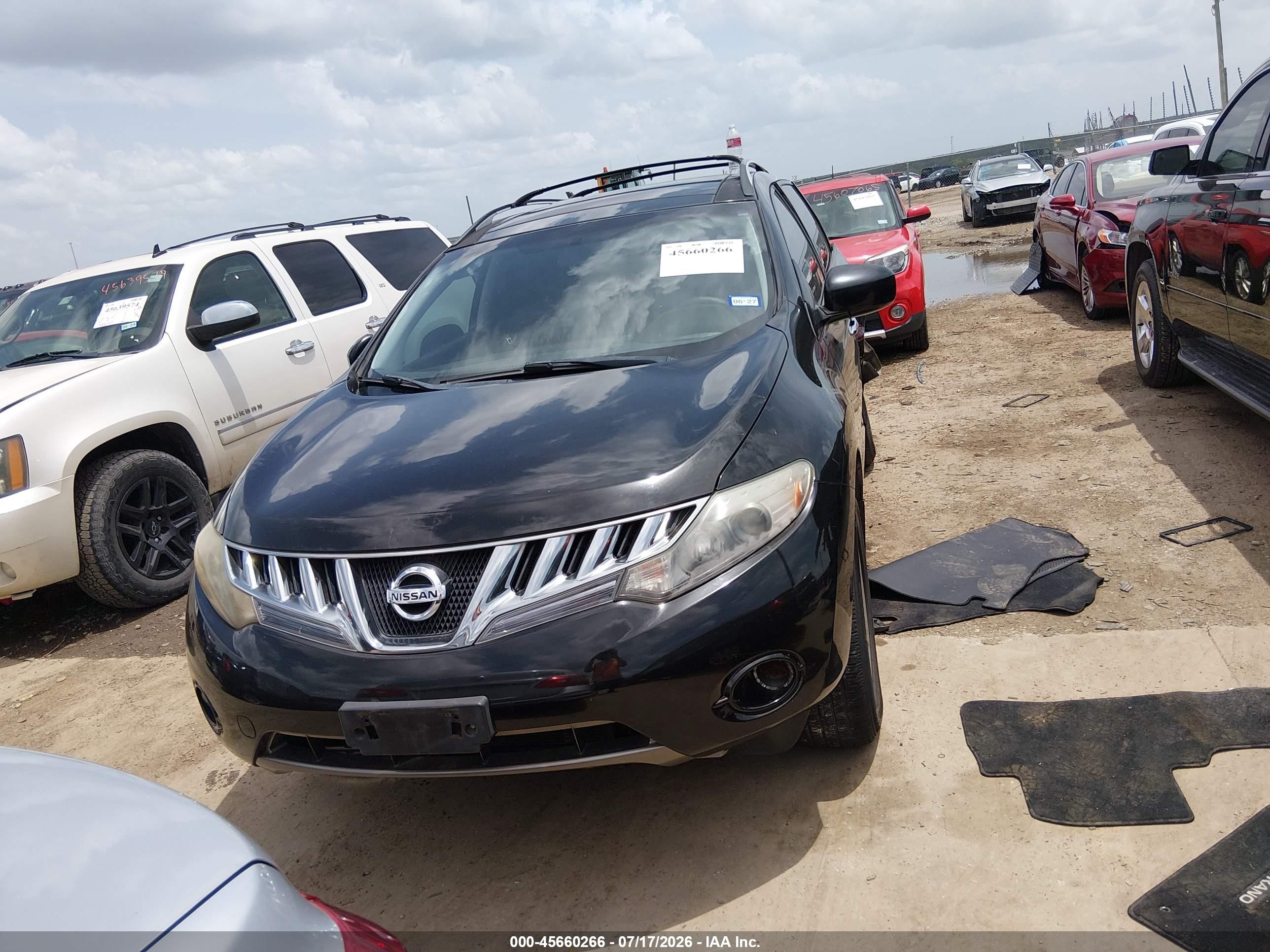 2010 Nissan Murano Sl Black vin: JN8AZ1MU2AW014532