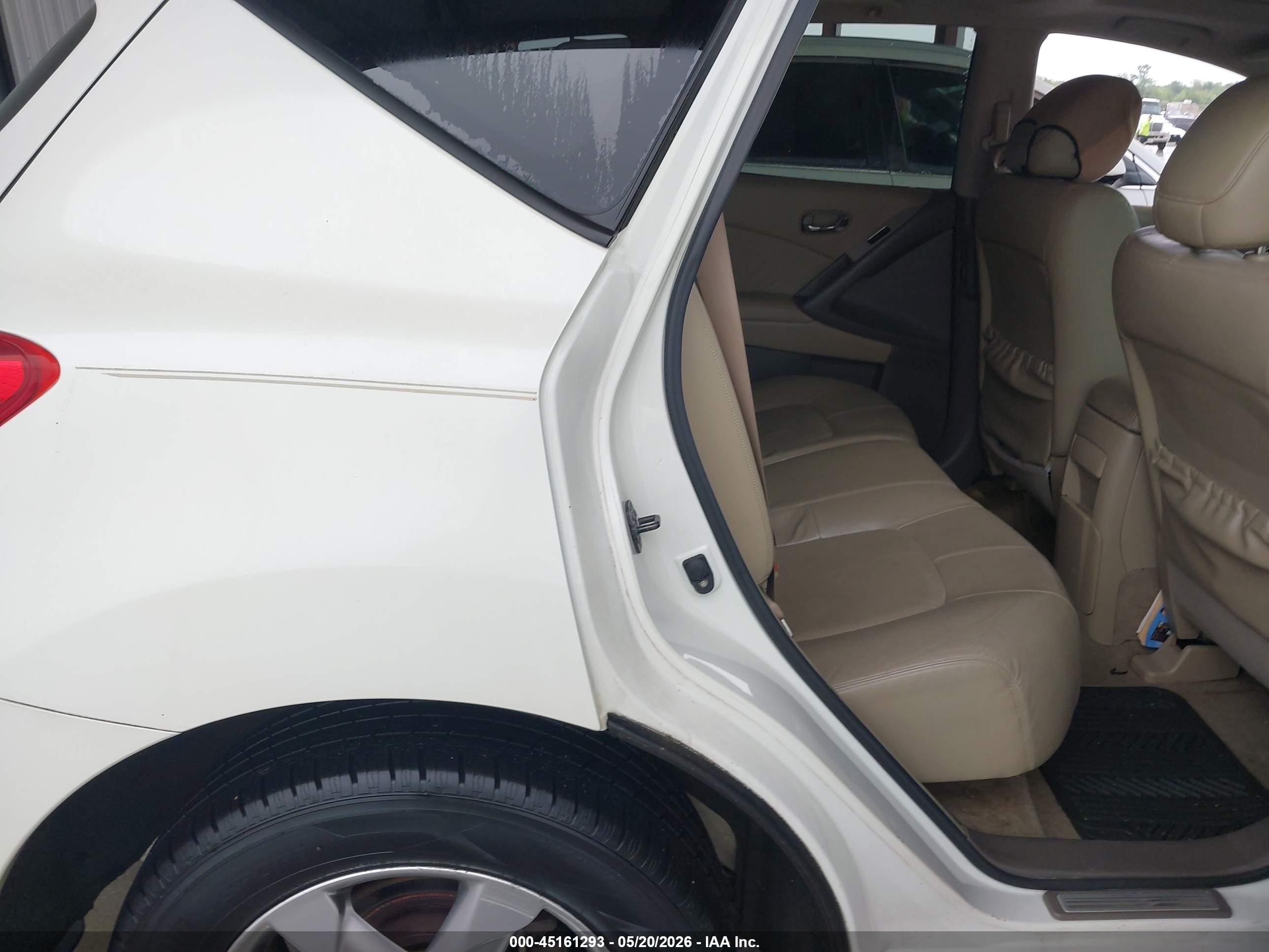 2010 Nissan Murano Sl White vin: JN8AZ1MU2AW019679