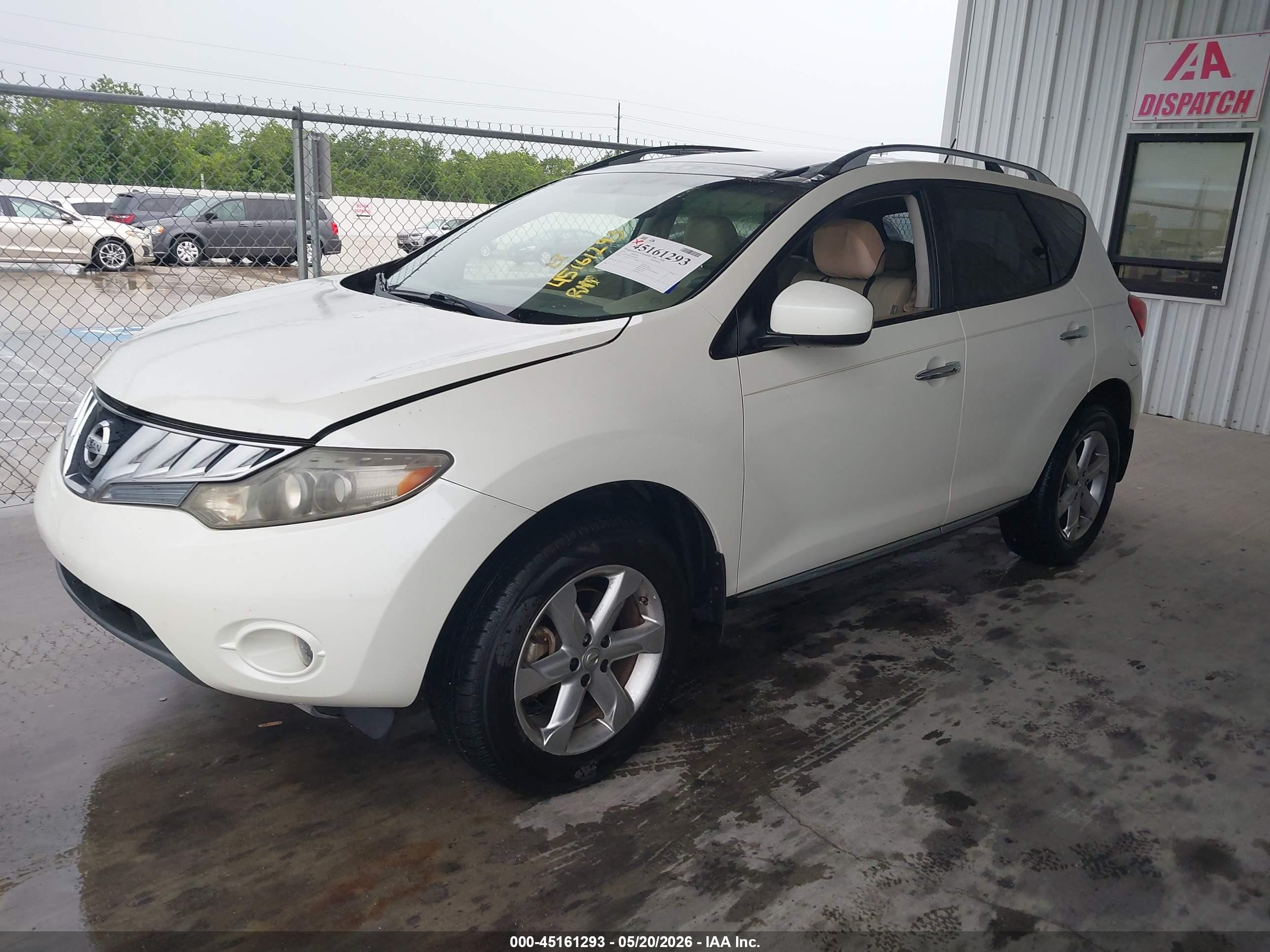 2010 Nissan Murano Sl White vin: JN8AZ1MU2AW019679