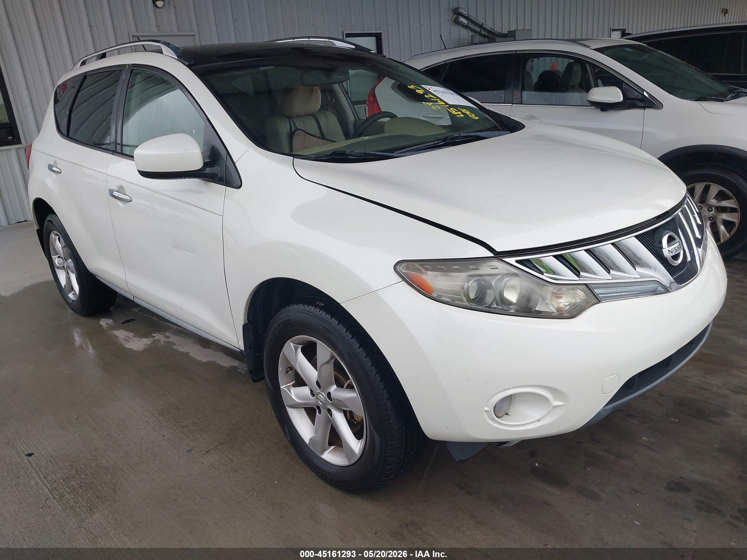 2010 Nissan Murano Sl White vin: JN8AZ1MU2AW019679