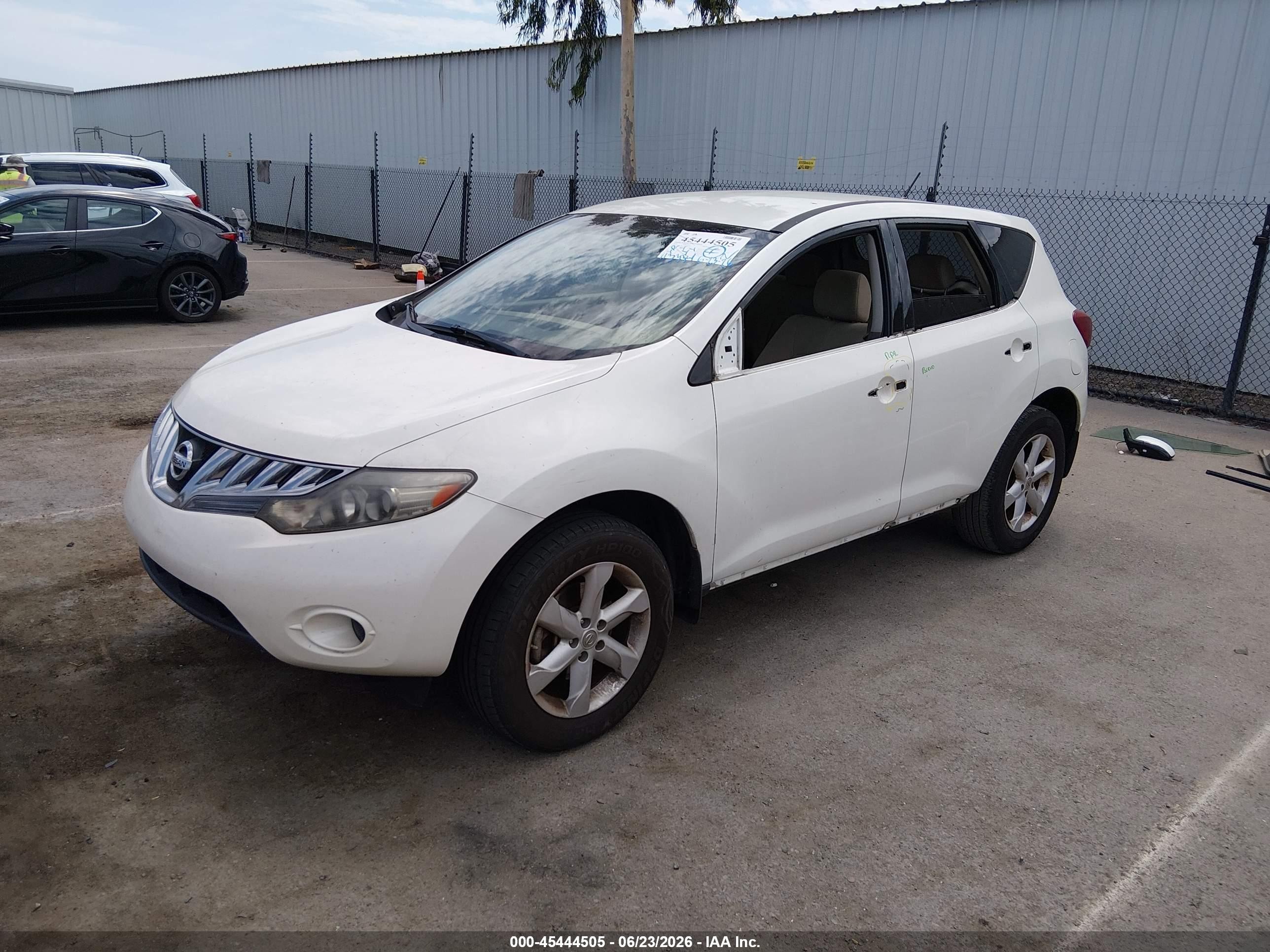 2010 Nissan Murano S White vin: JN8AZ1MU2AW021304