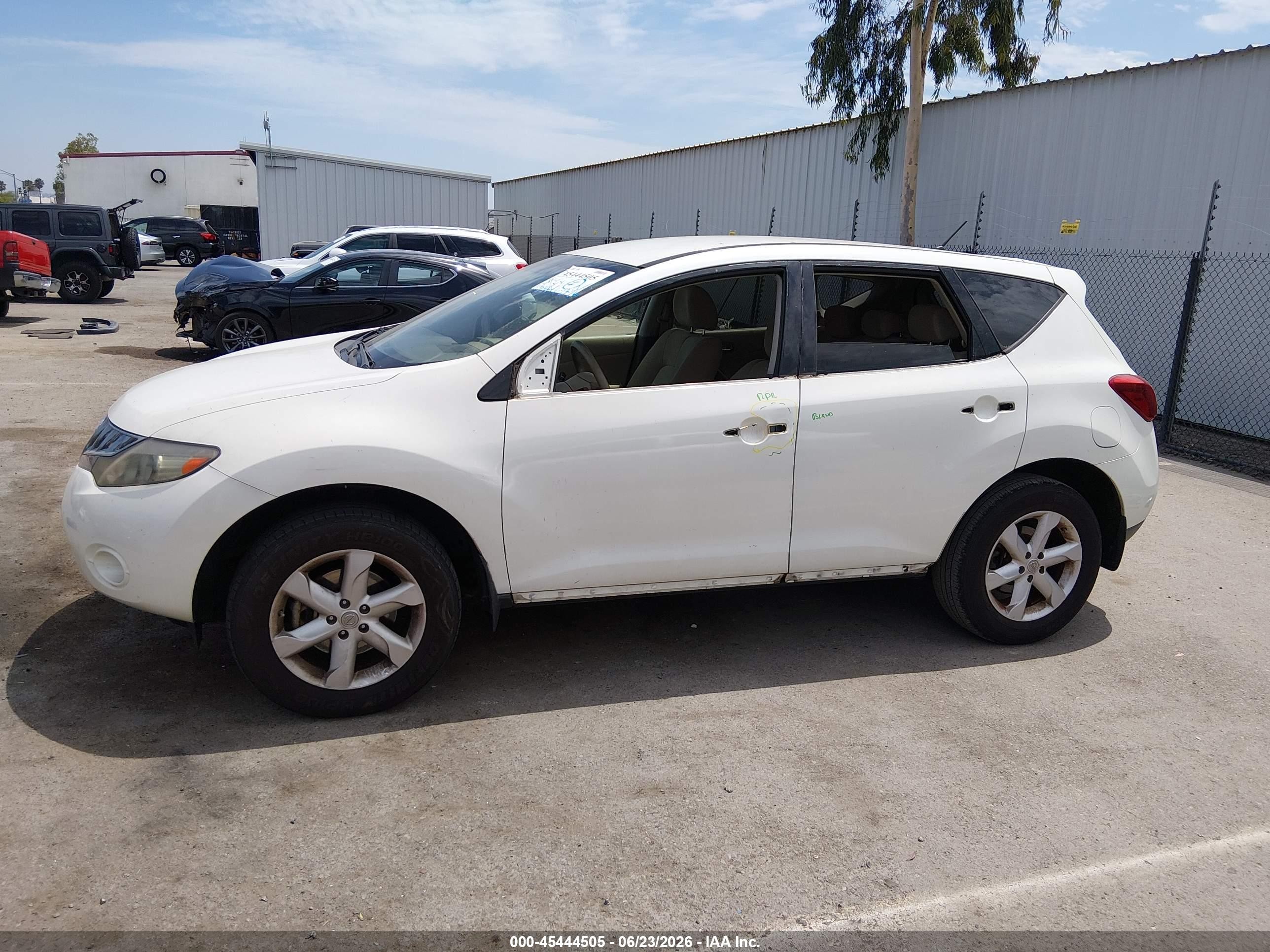2010 Nissan Murano S White vin: JN8AZ1MU2AW021304