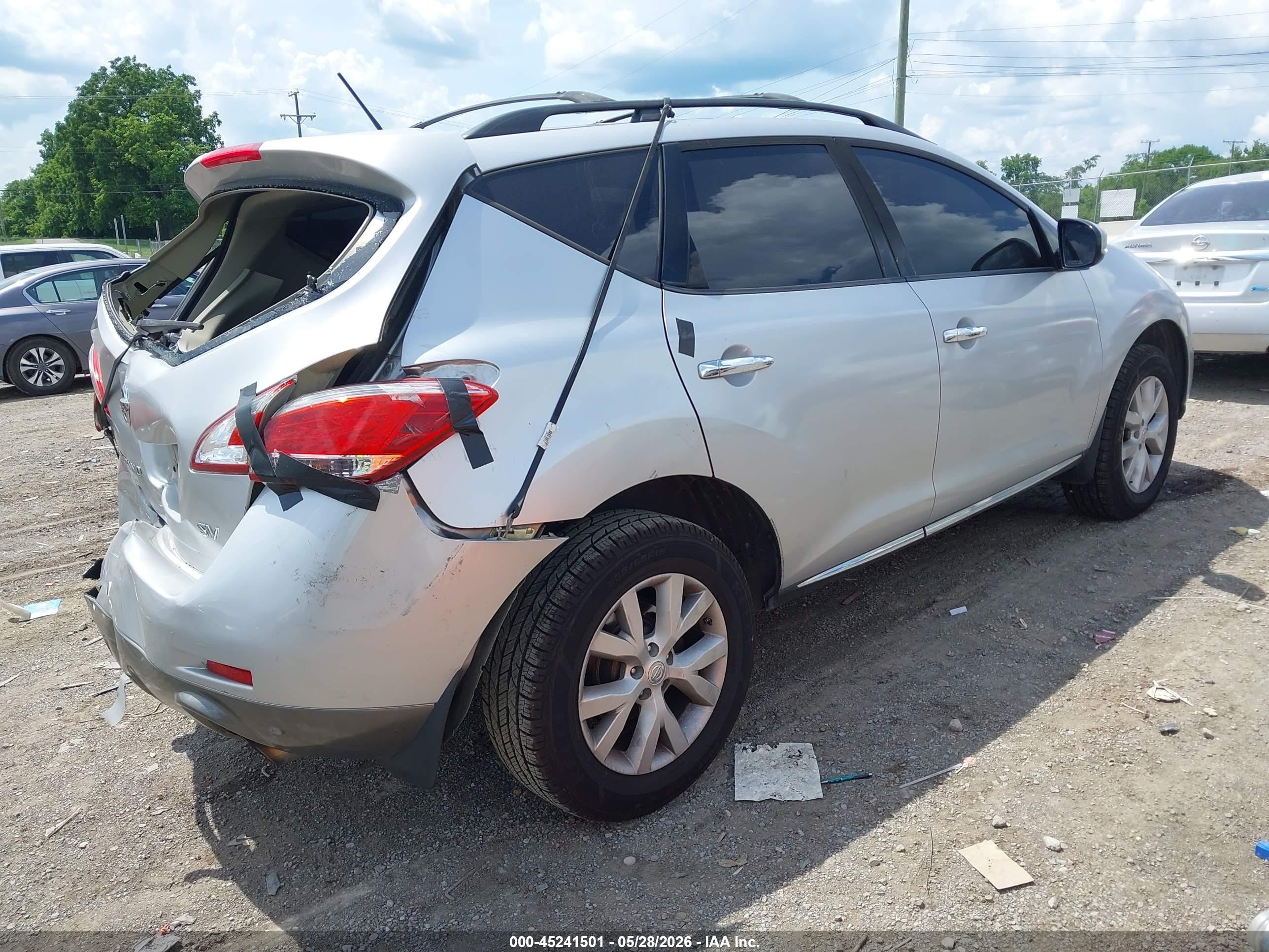 2011 Nissan Murano Sv Silver vin: JN8AZ1MU2BW068575