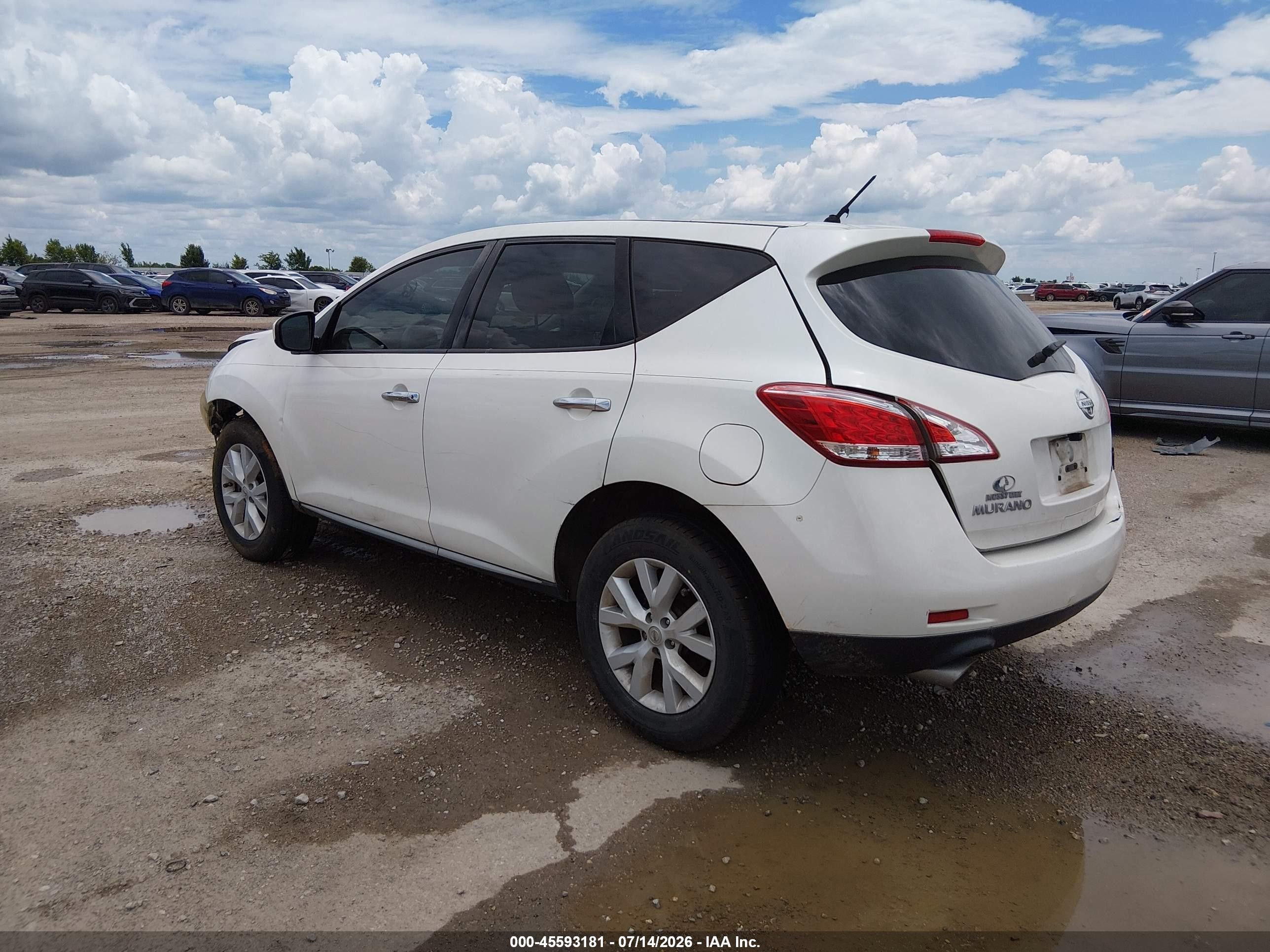 2012 Nissan Murano S White vin: JN8AZ1MU2CW104279