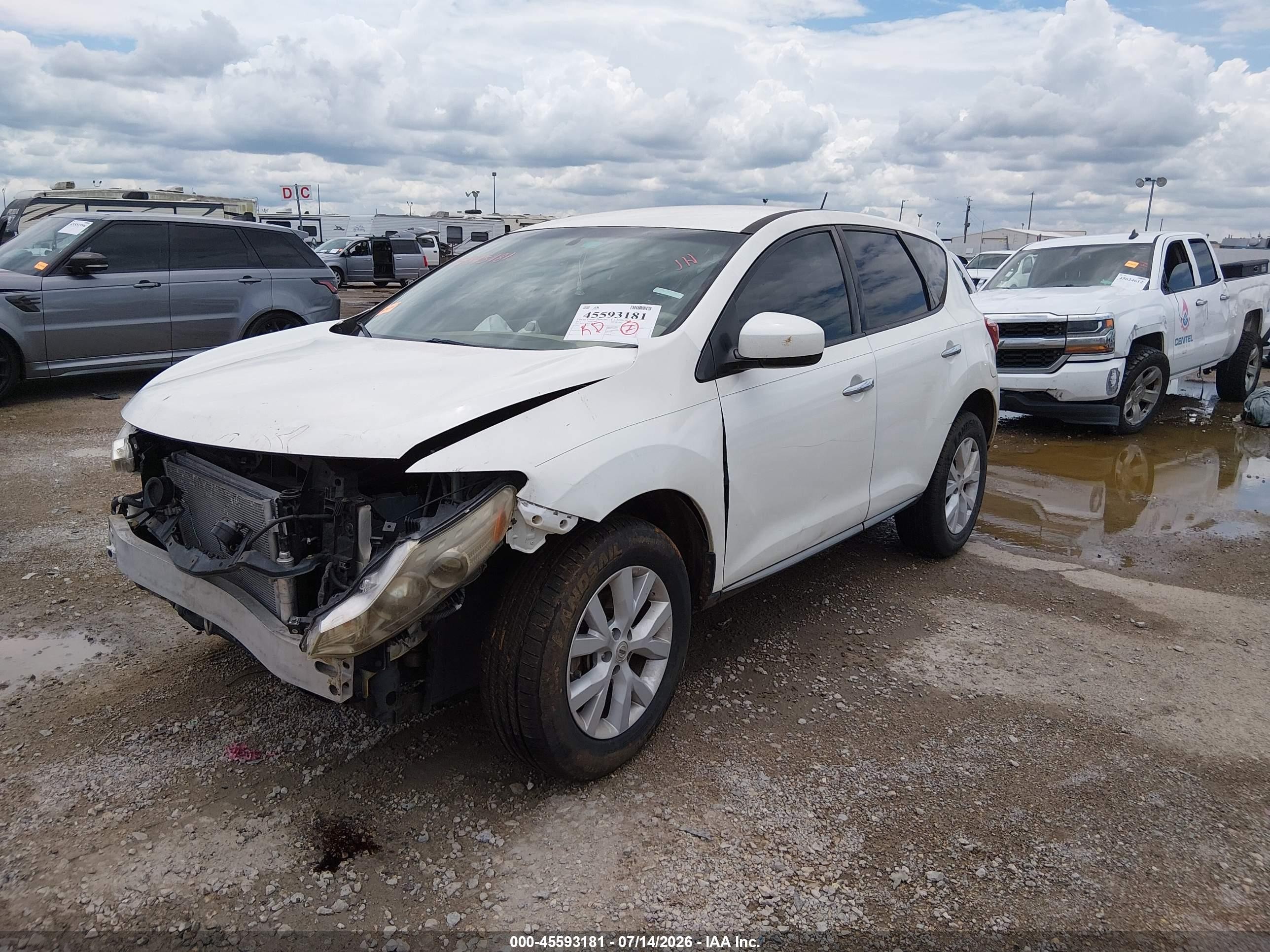 2012 Nissan Murano S White vin: JN8AZ1MU2CW104279